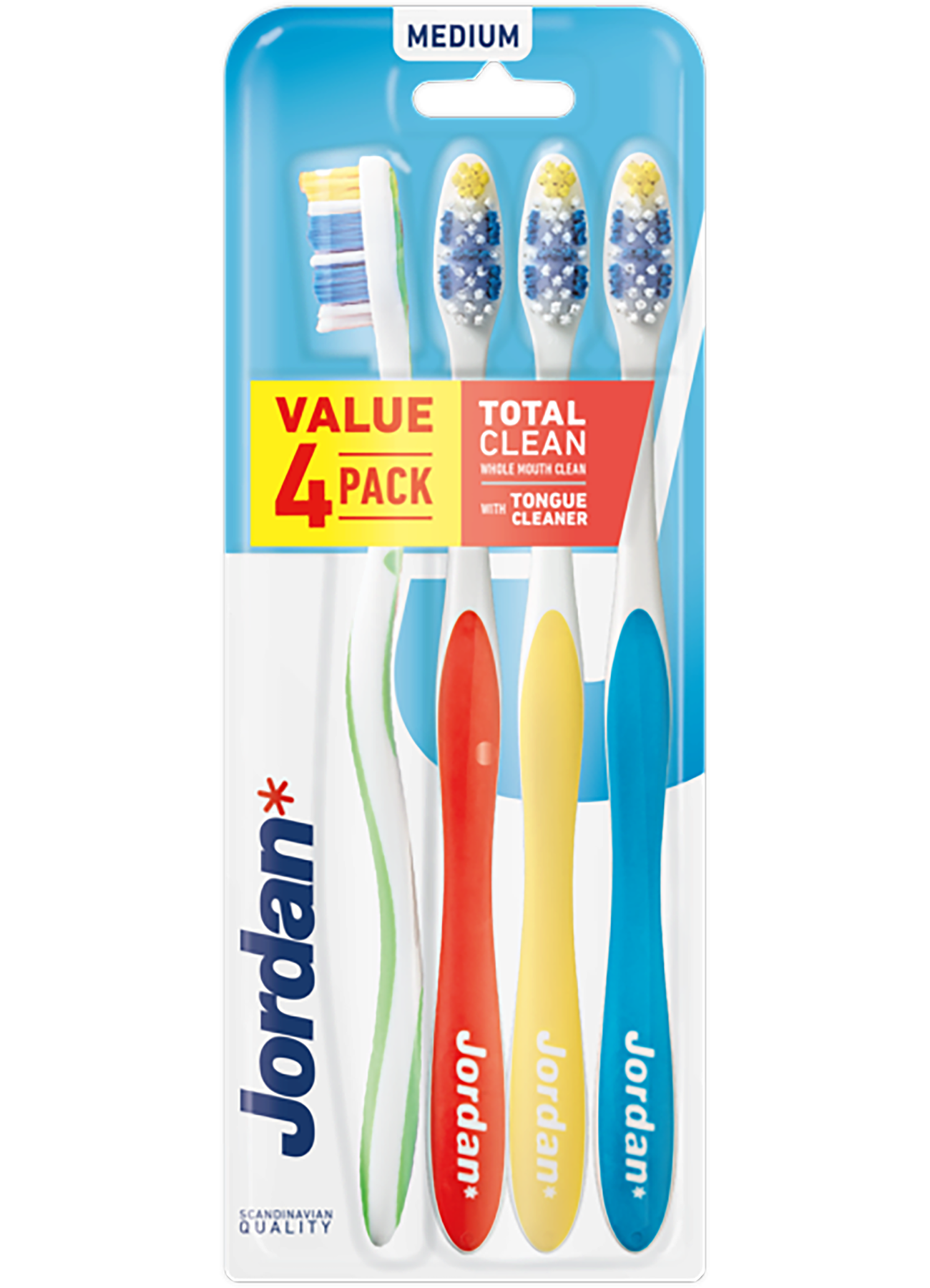 Jordan Szczoteczka Do Zębów Total Clean Medium 4-Pack
