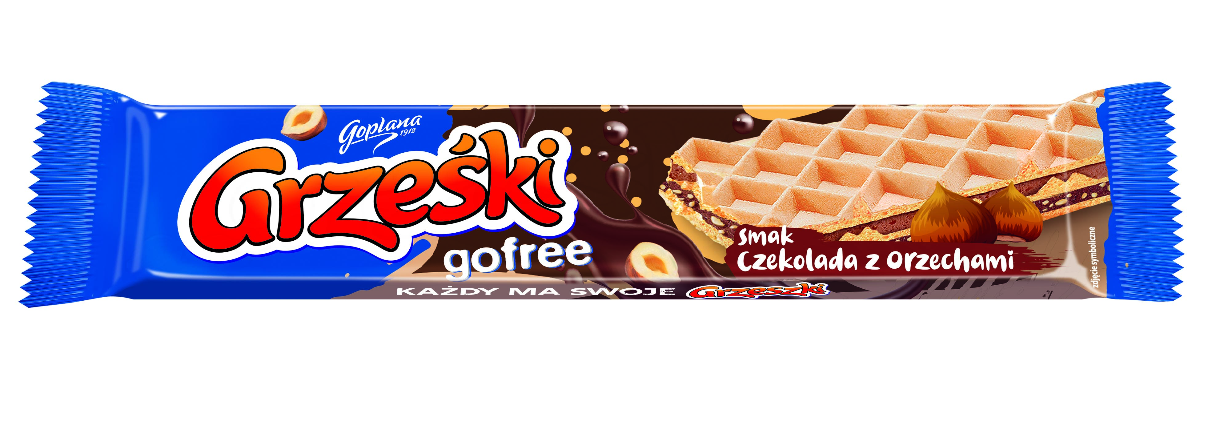 Grześki Gofree Wafel Przekładany Kremem O Smaku Czekoladowym Z Orzechami Laskowymi 33 G