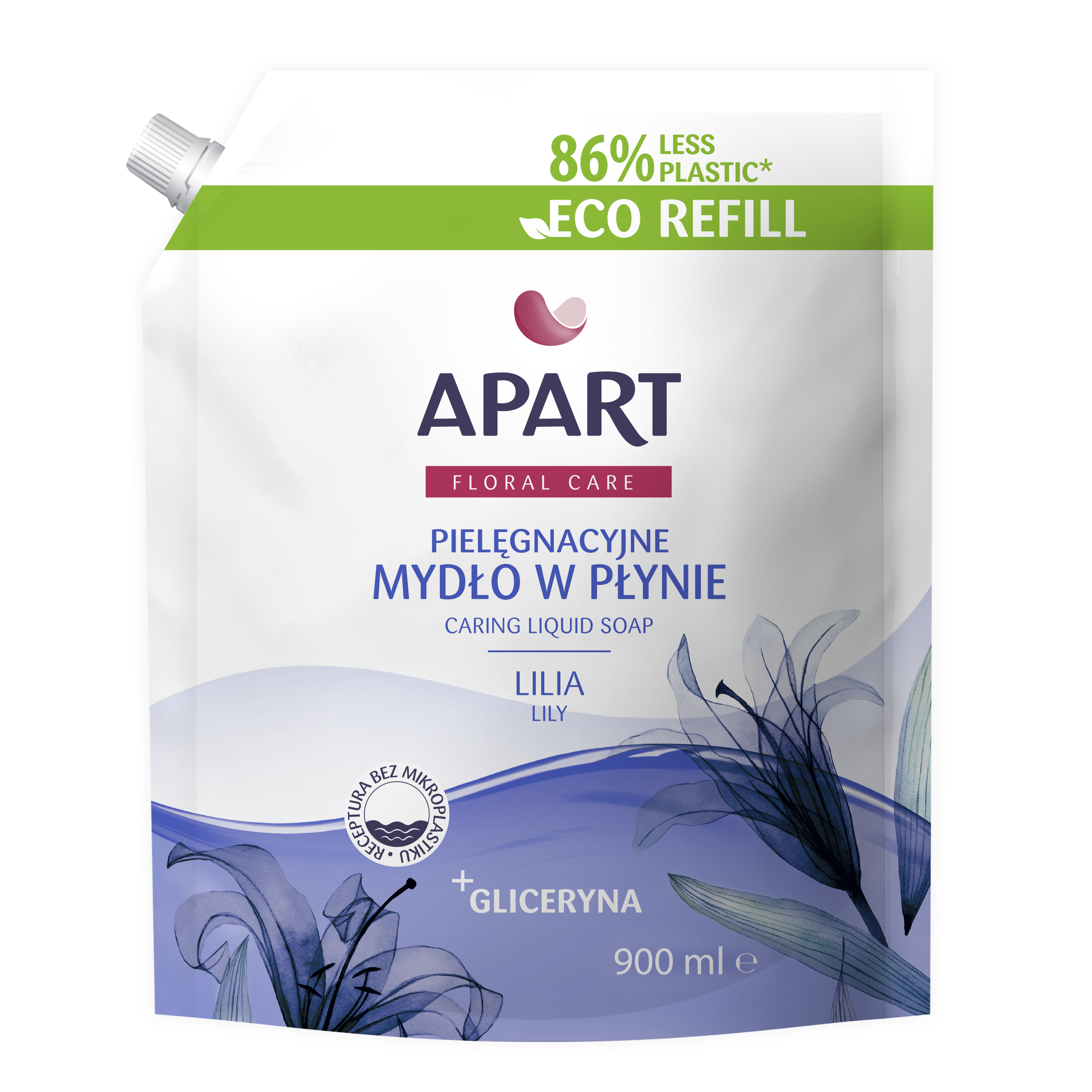 Apart Floral Care Pielęgnacyjne Mydło W Płynie 900Ml Refill Lilia