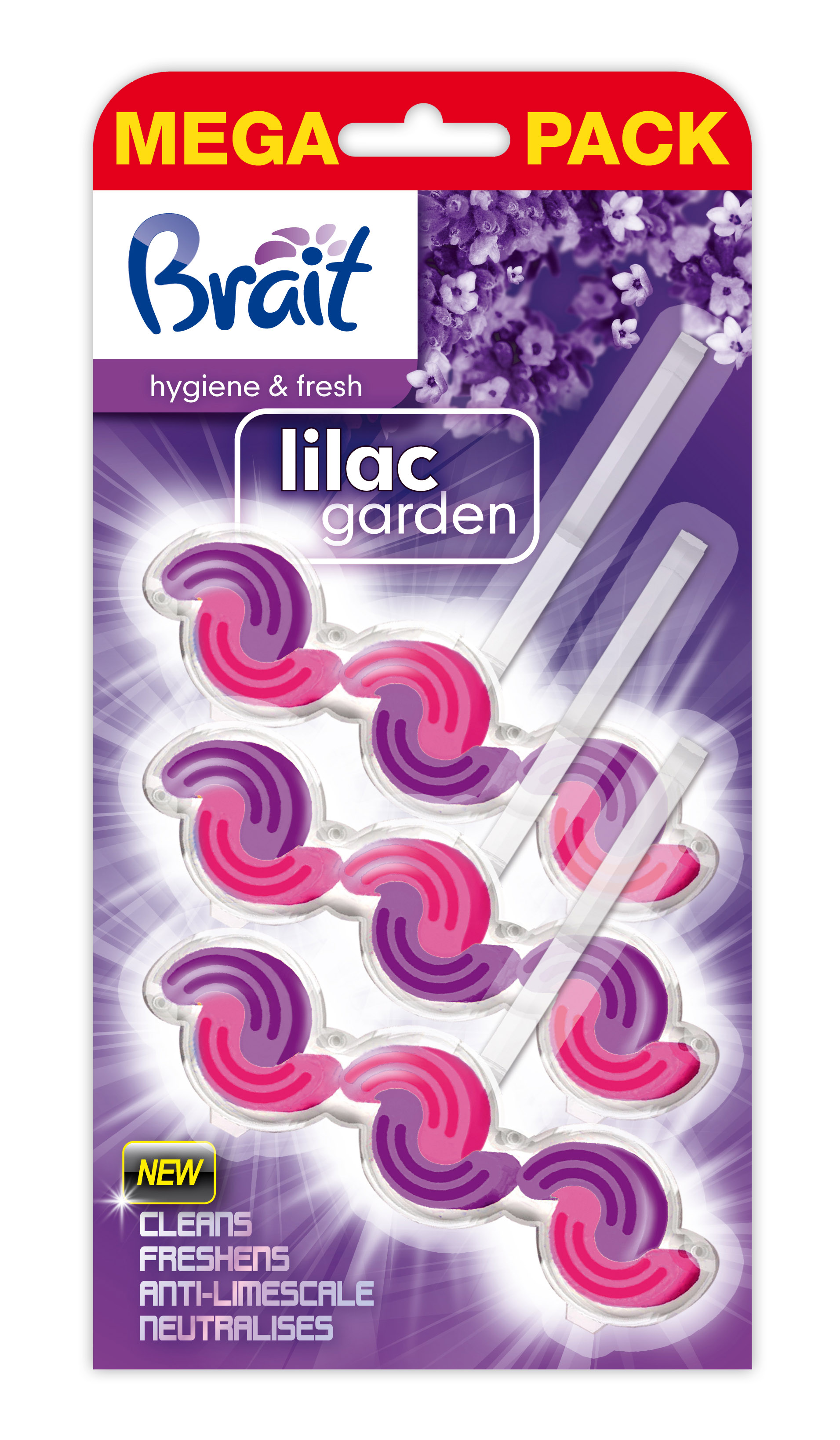 Kostka Wc Brait Lilac Garden 2-Fazowa 3X45G