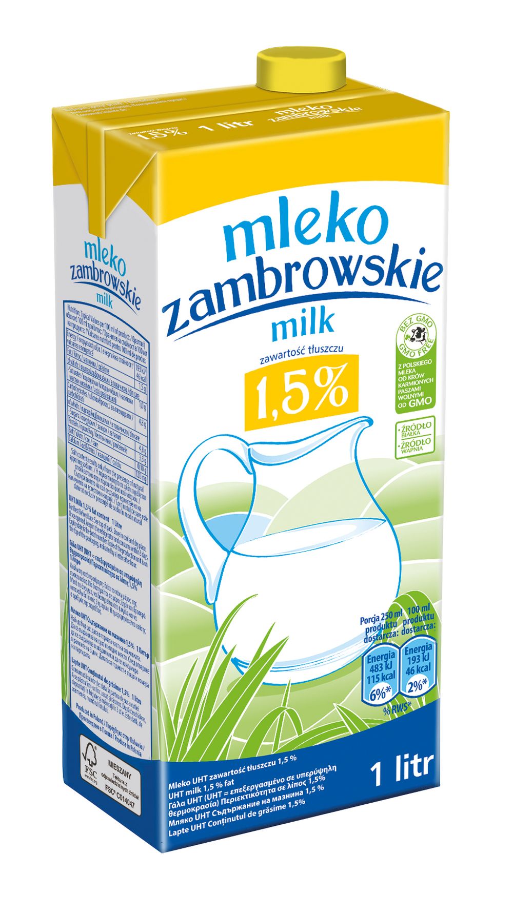 Mleko Zambrowskie Uht 1,5% 1L Mlekpol