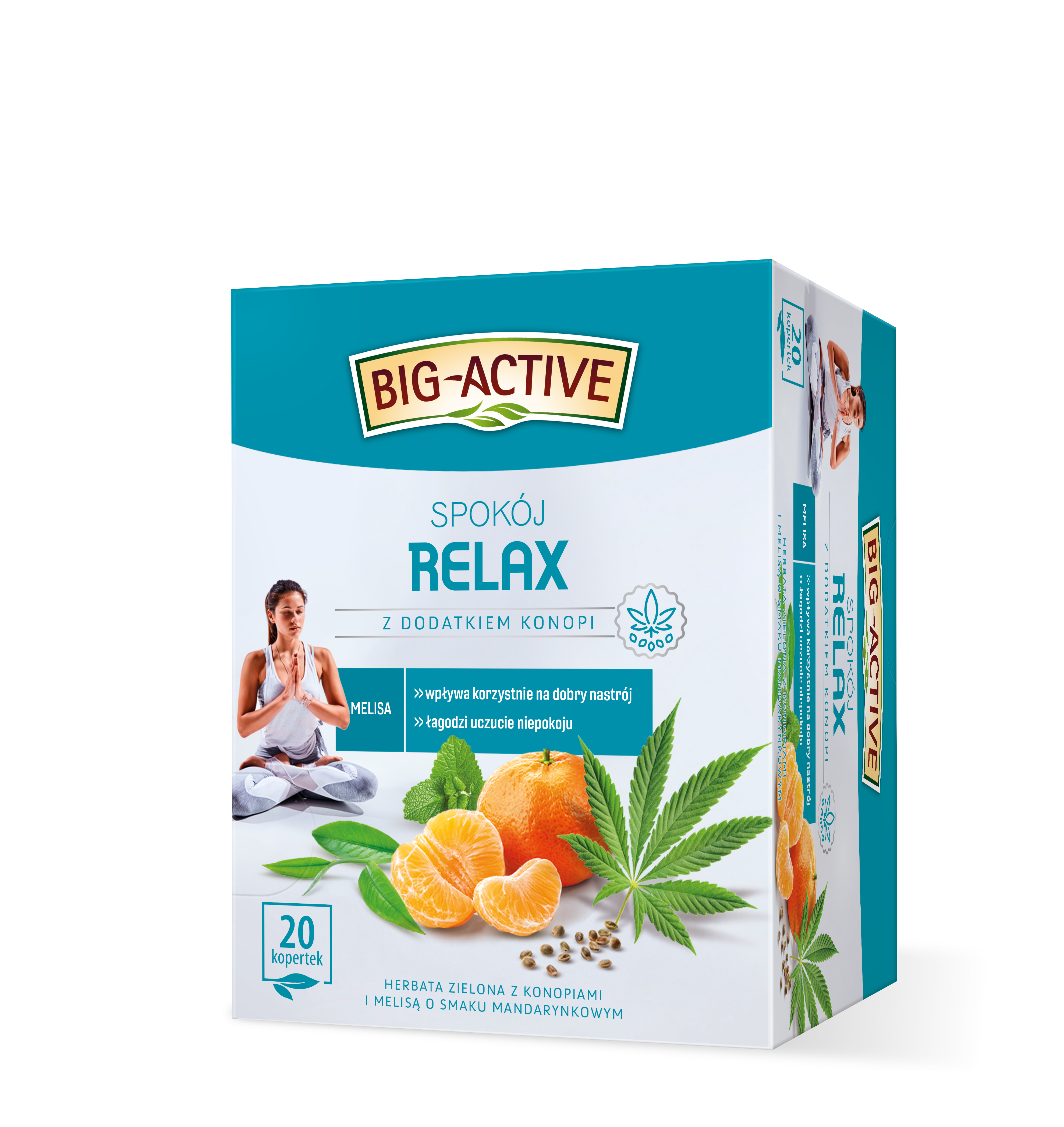 Big-Active Herbata Zielona Relax Z Dodatkiem Konopi (20 Torebek X 1,5G) 30G