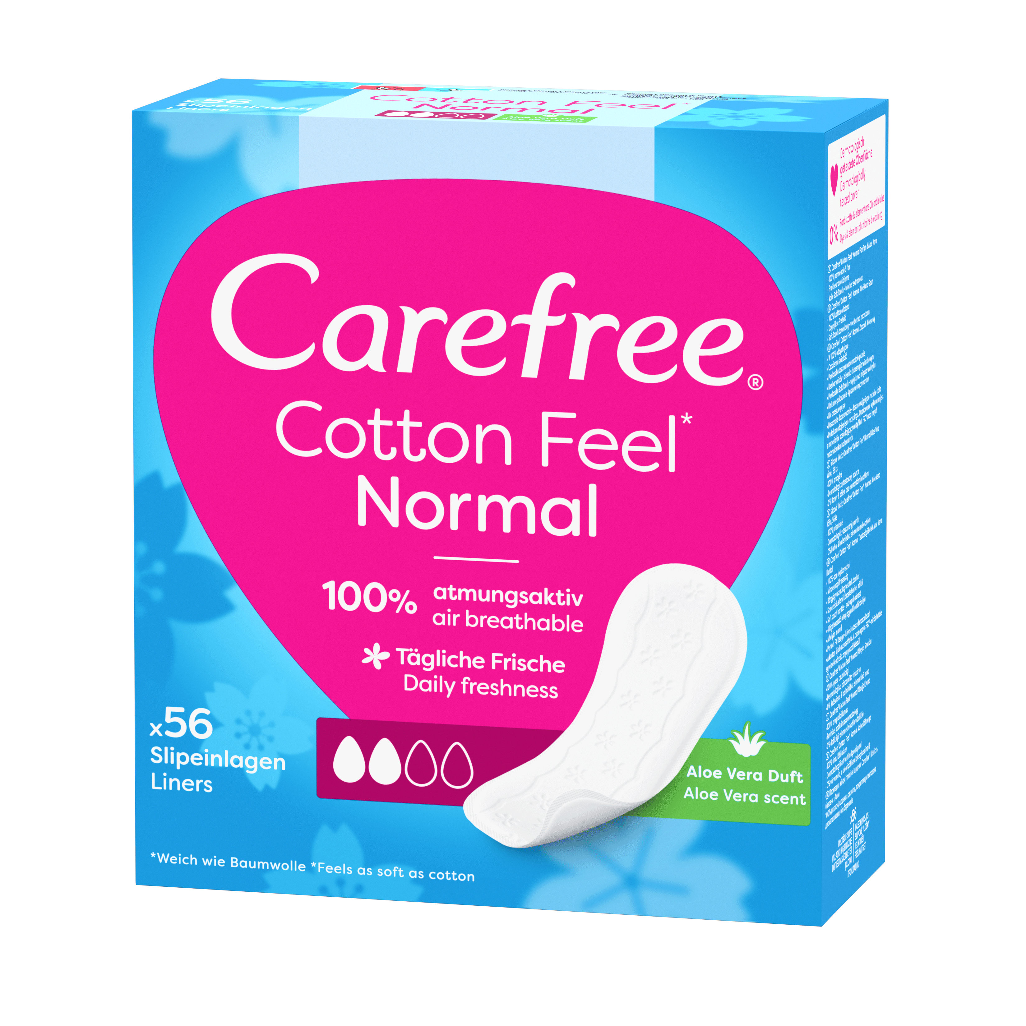 Wkładki Higieniczne Carefree Cotton Aloe 56 Szt.