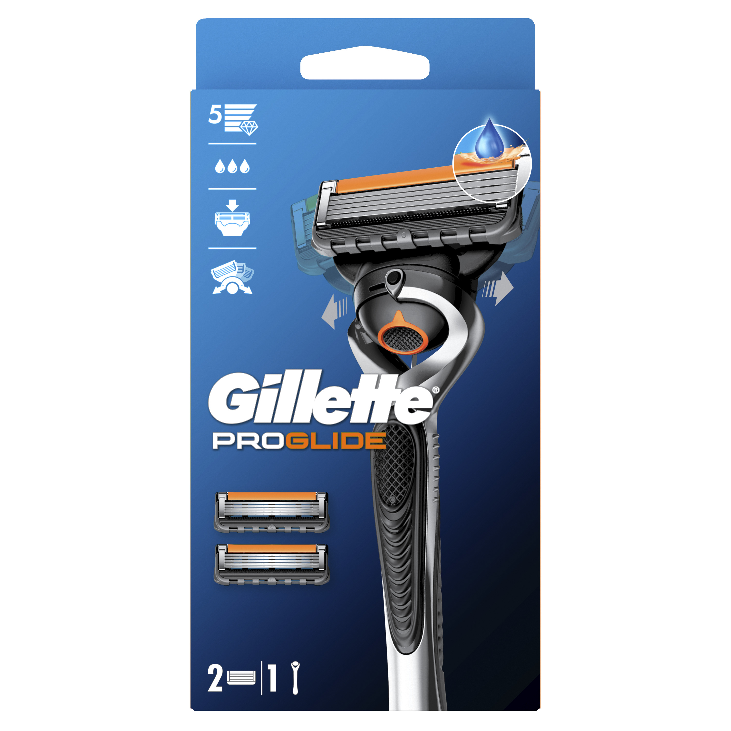 Gillette Proglide Maszynka Do Golenia Dla Mężczyzn,1 Maszynka Do Golenia, 2 Wkłady Wymienne