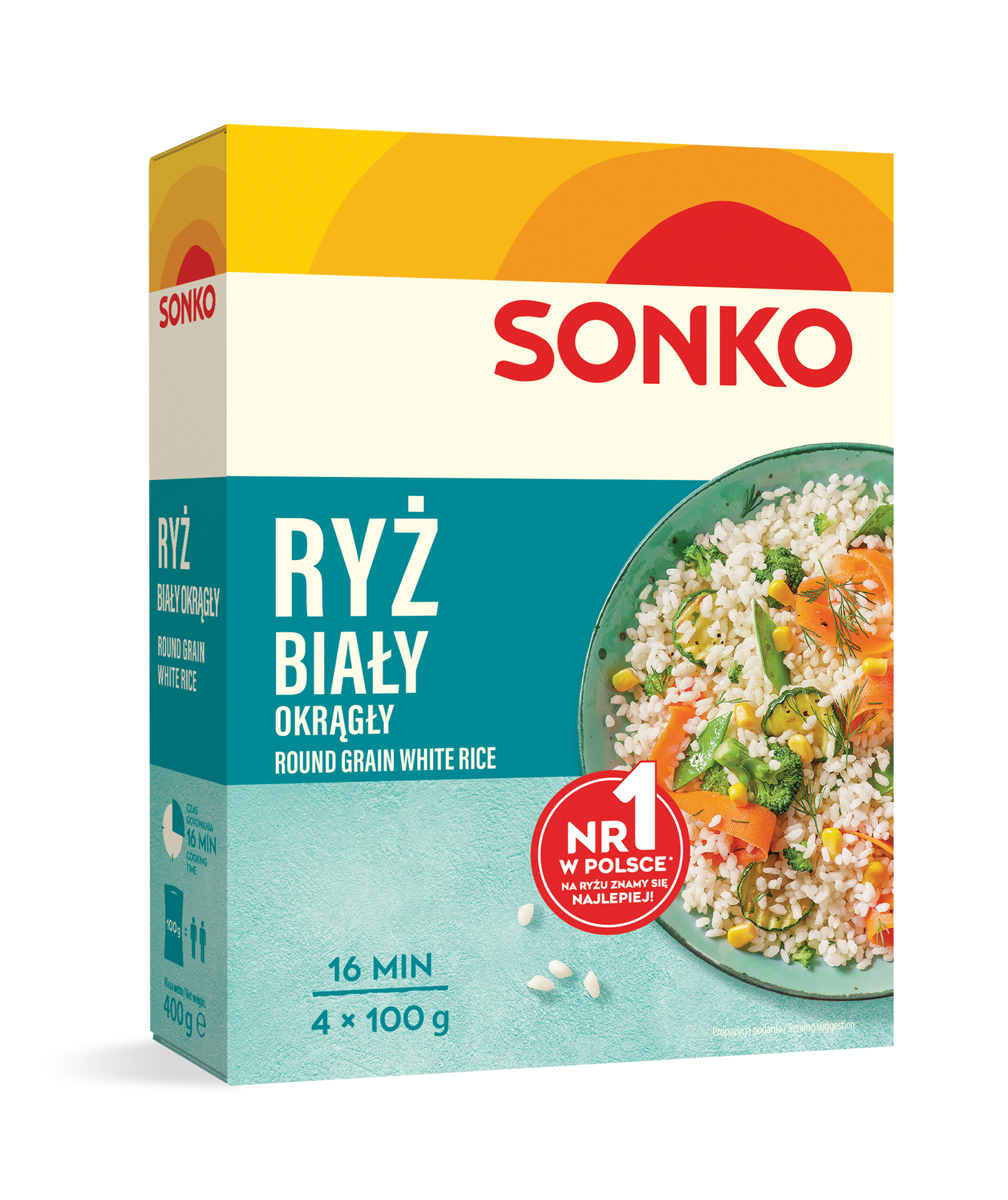 Sonko Ryż Biały Okrągły 4 X 100 G