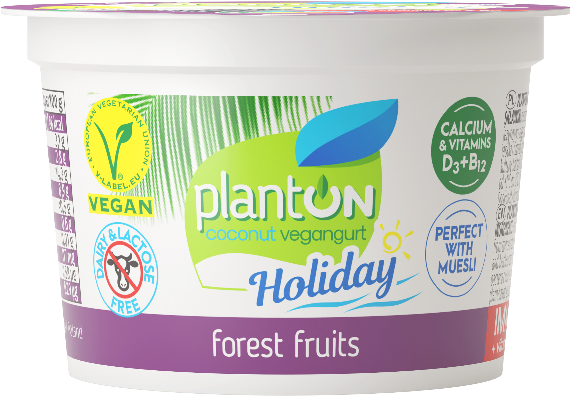 Planton Holiday Kokosowy Vegangurt Owoce Leśne 100G