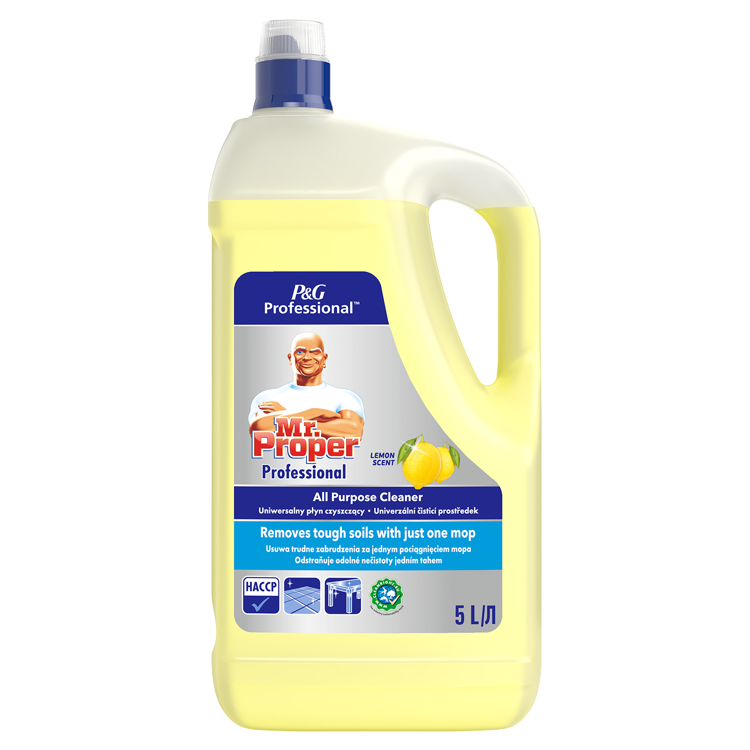 Mr Proper Professional Płyn Uniwersalny, 5L, Lemon, Usuwa Trudne Zabrudzenia