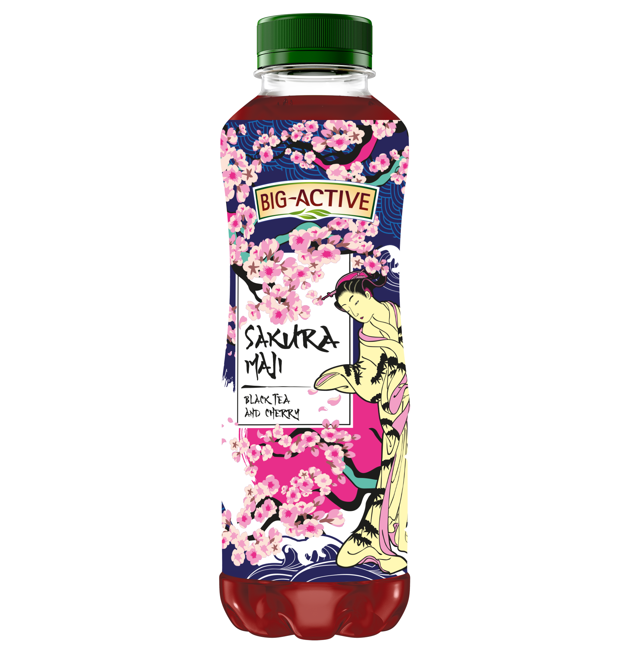 Big Active Napój Sakura Czarna Herbata, Wiśnia 500 Ml
