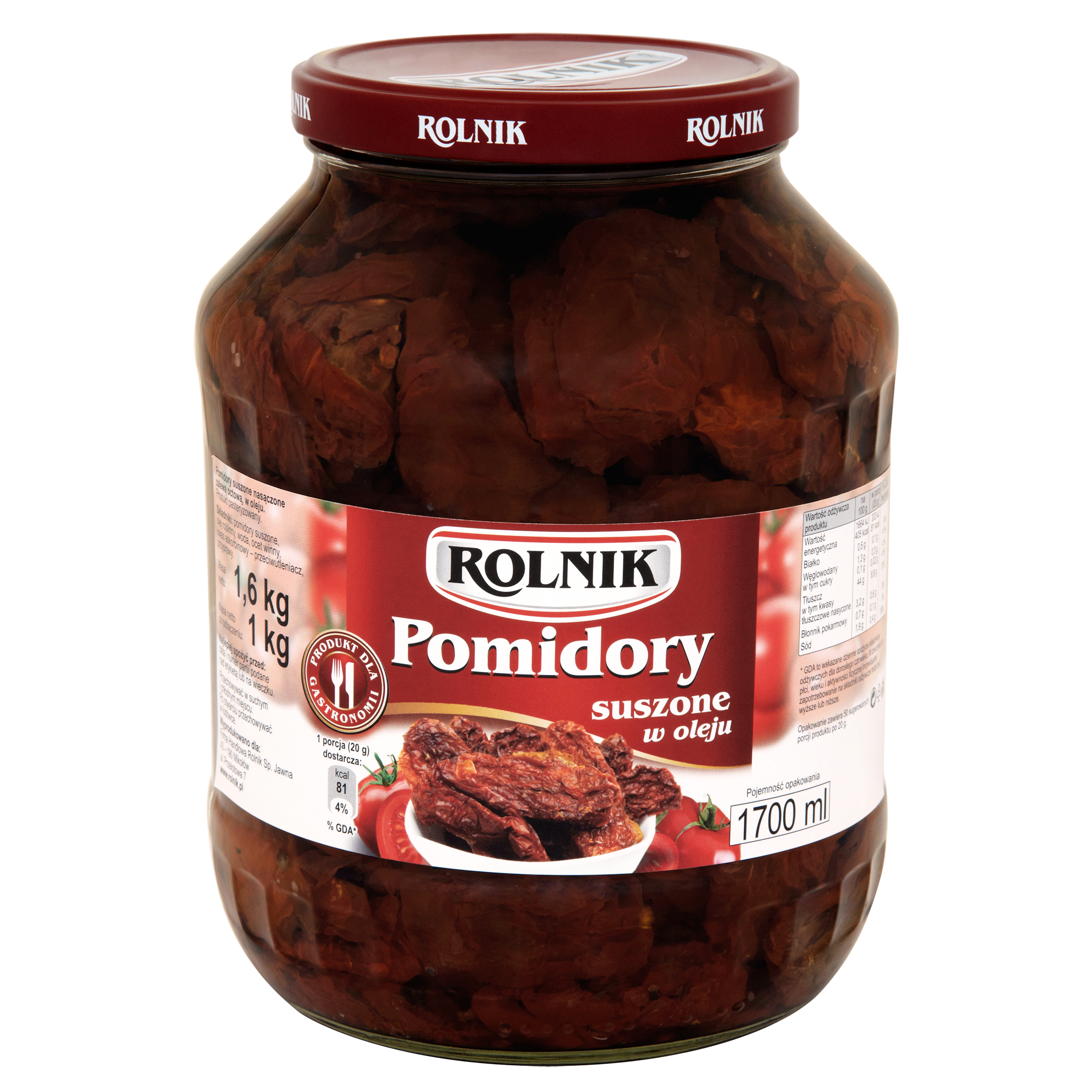 Pomidory Suszone W Oleju Rolnik 1700 Ml