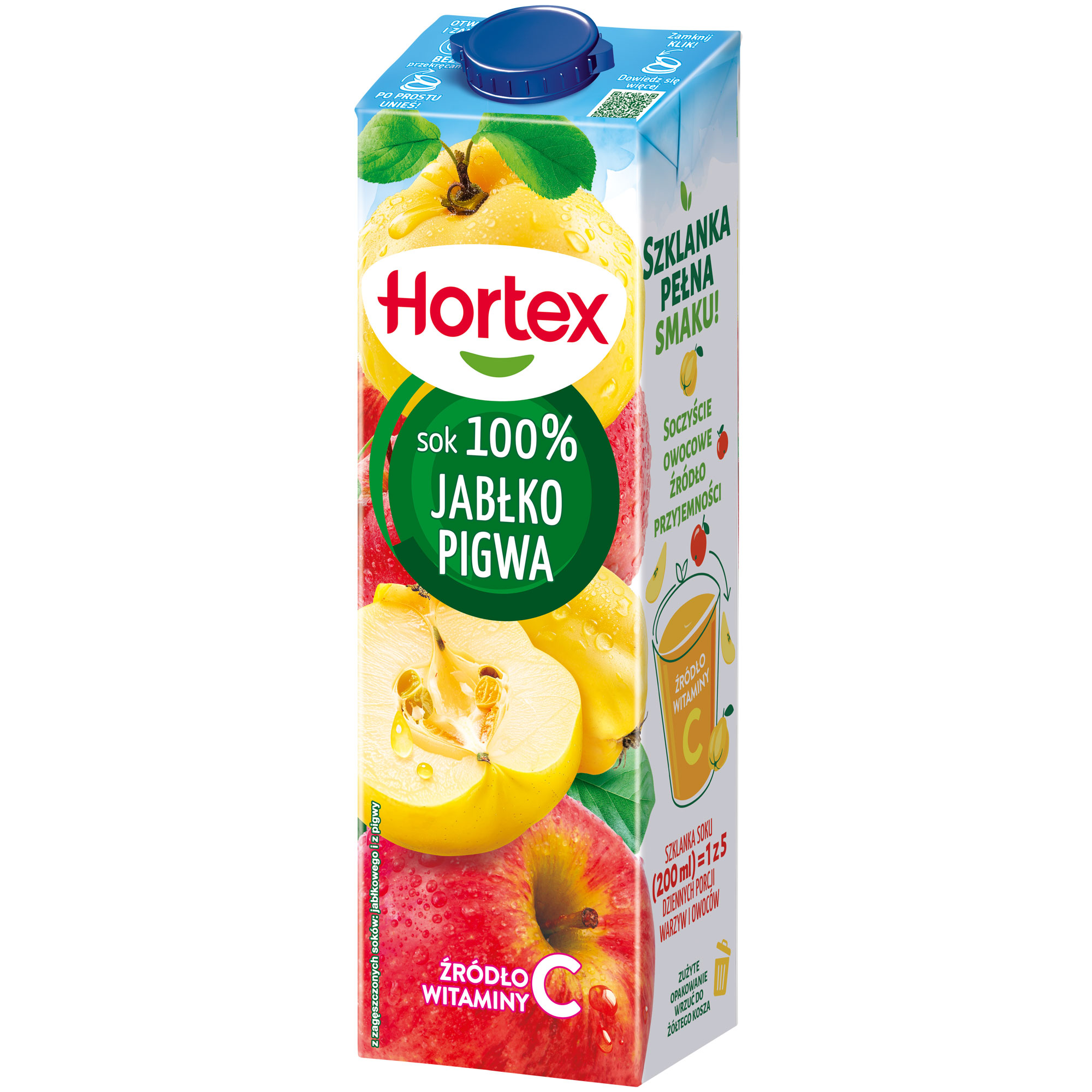 Hortex Sok 100% Jabłko Pigwa Karton 1L