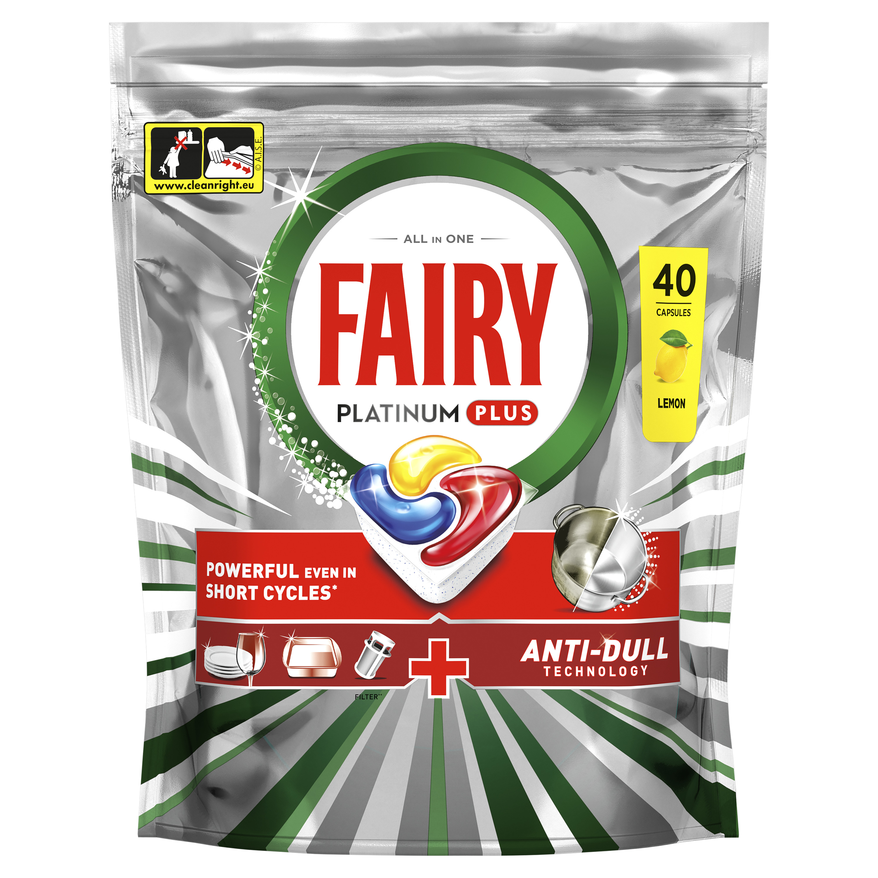 Fairy Platinum Plus Tabletki Do Zmywarki, Cytryna, 40
