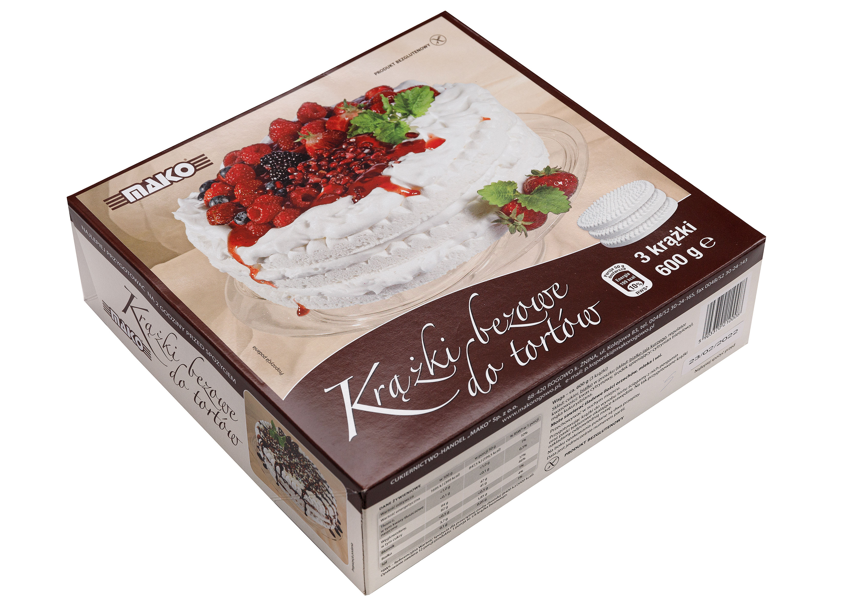 Mako Krążki Bezowe Do Tortów 600G