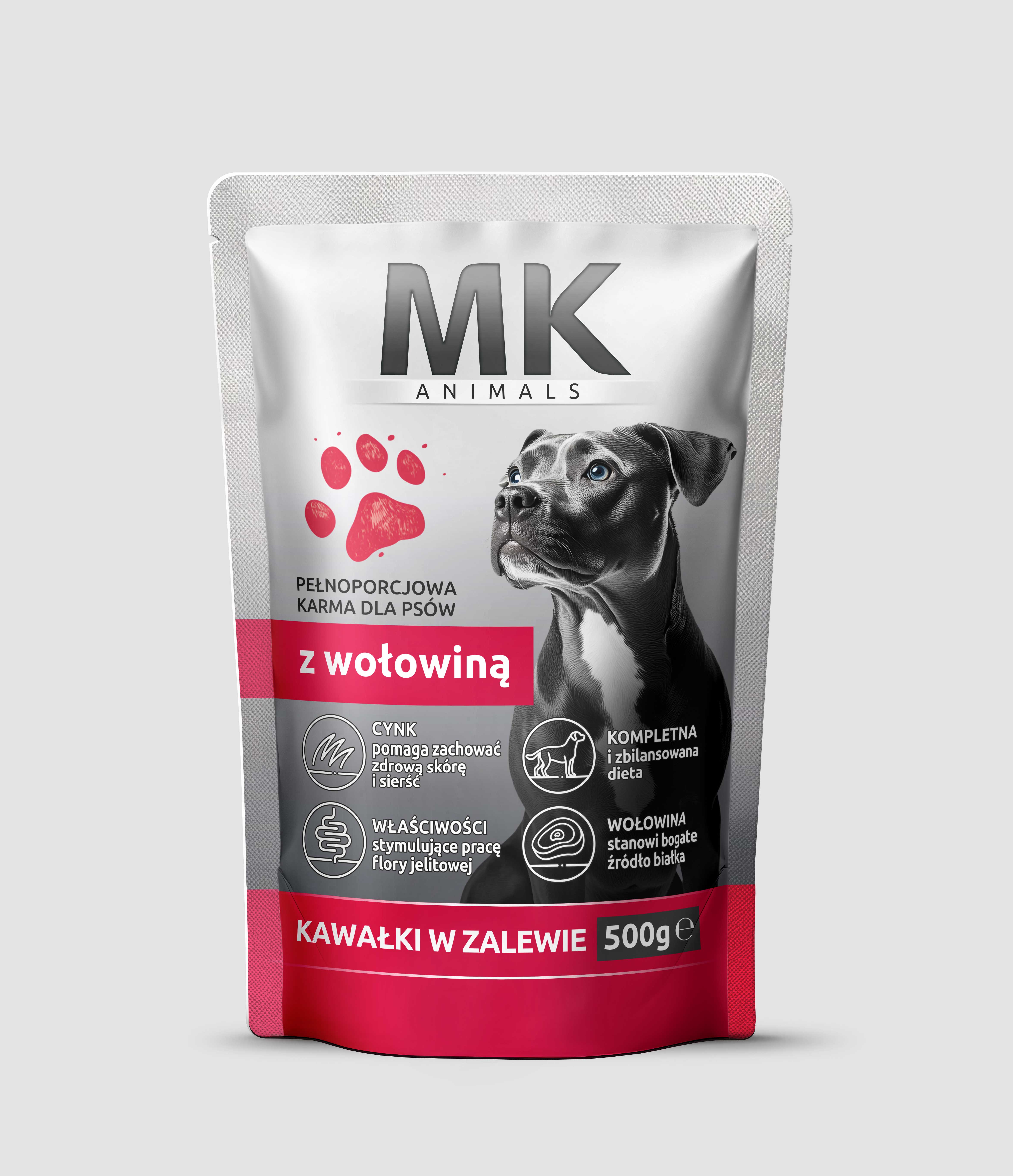 Mk Animals Saszetka Dla Psów Z Wołowiną 500 G