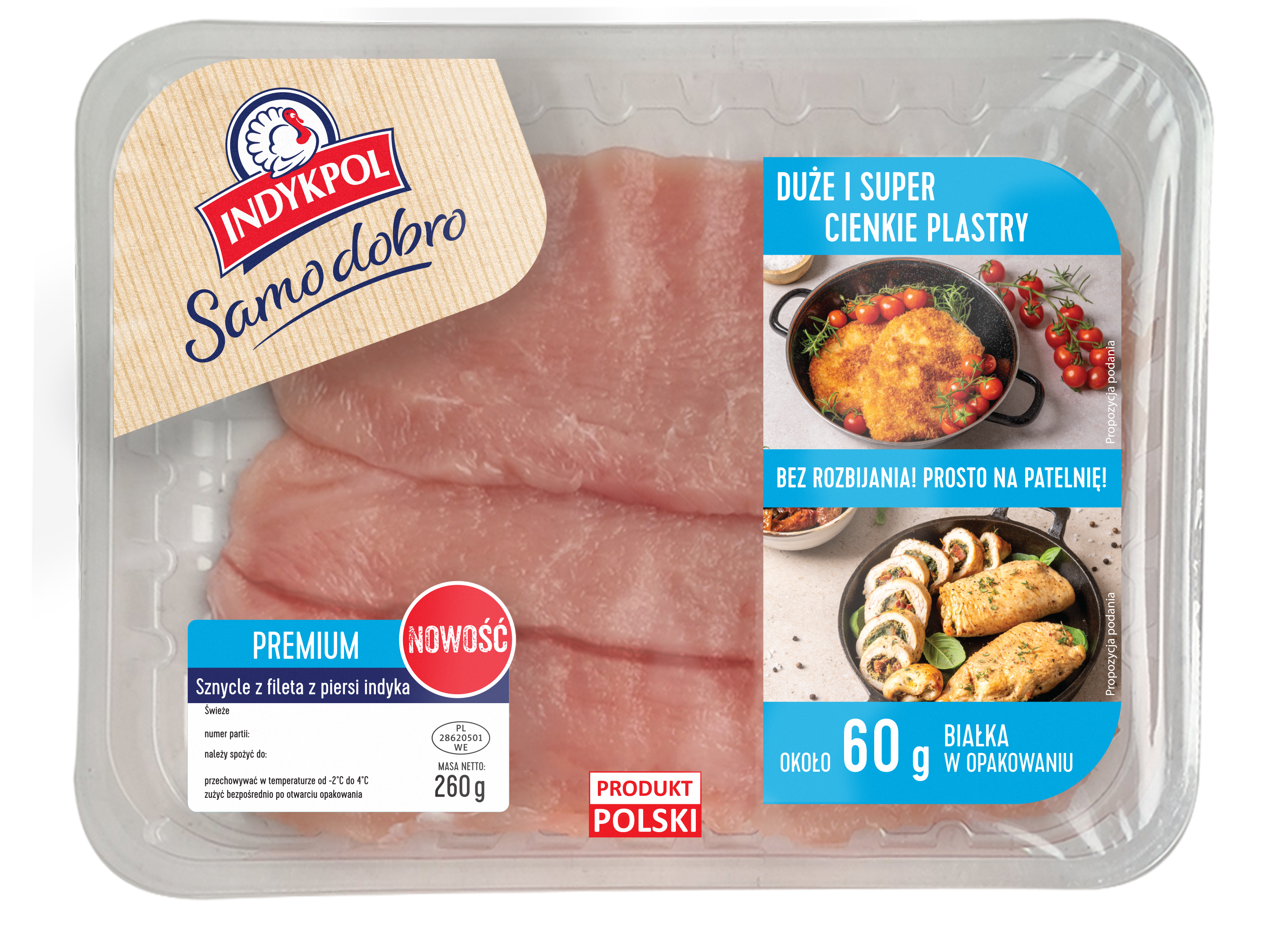 Premium Sznycle Z Fileta Z Piersi Indyka 260G Indykpol