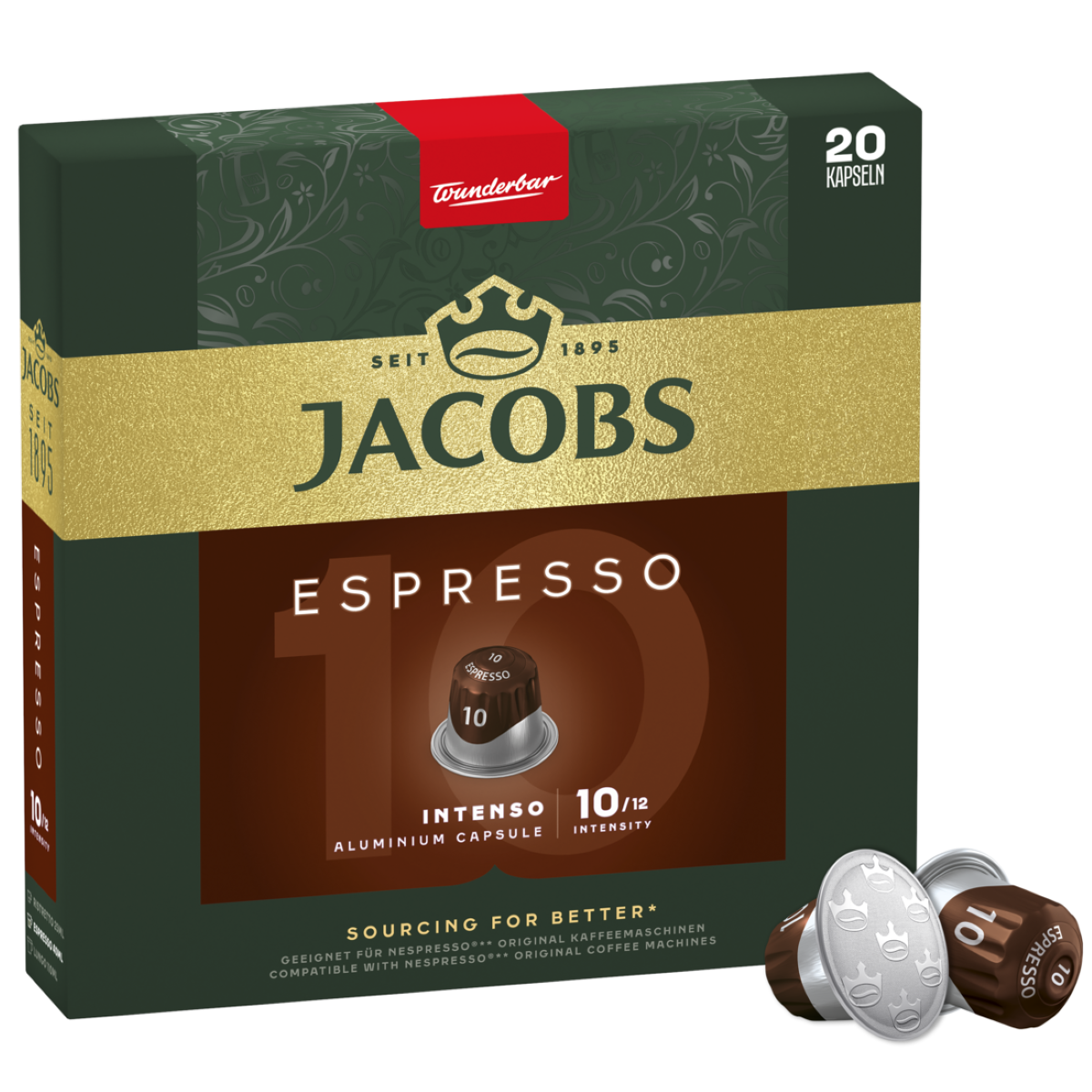 Jacobs Espresso Intenso 10 Kawa Mielona W Kapsułkach 20Szt, 104G