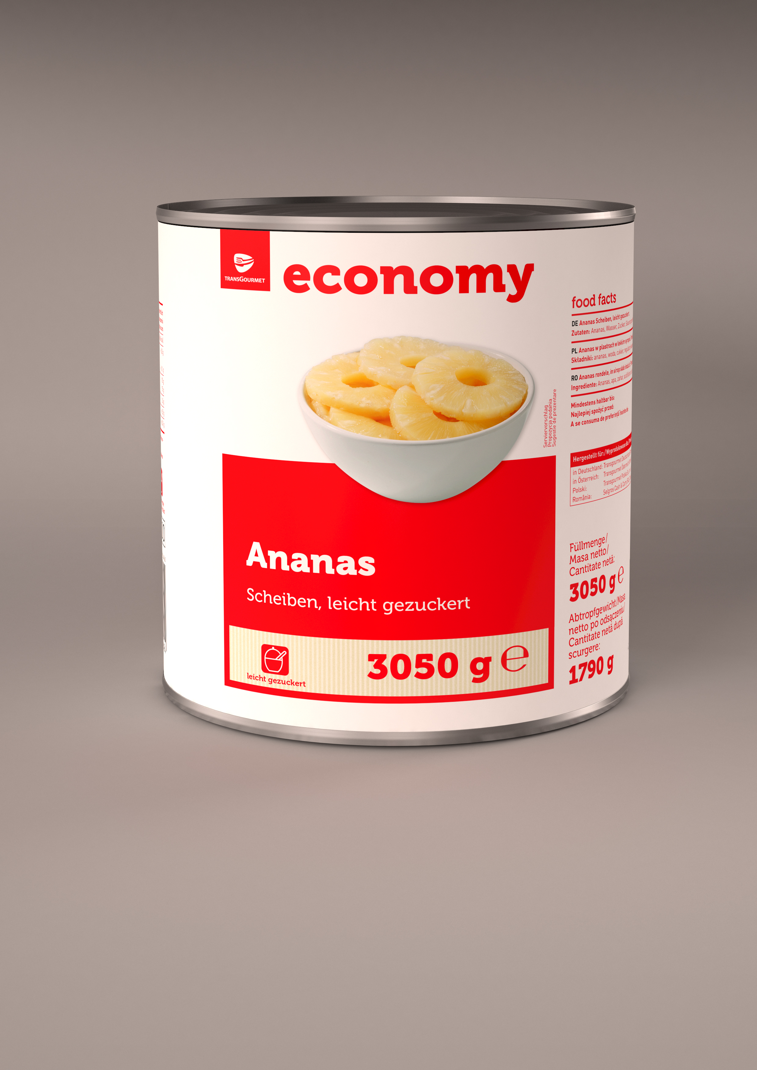 Tge Ananas W Plastrach W Lekkim Syropie 3050G