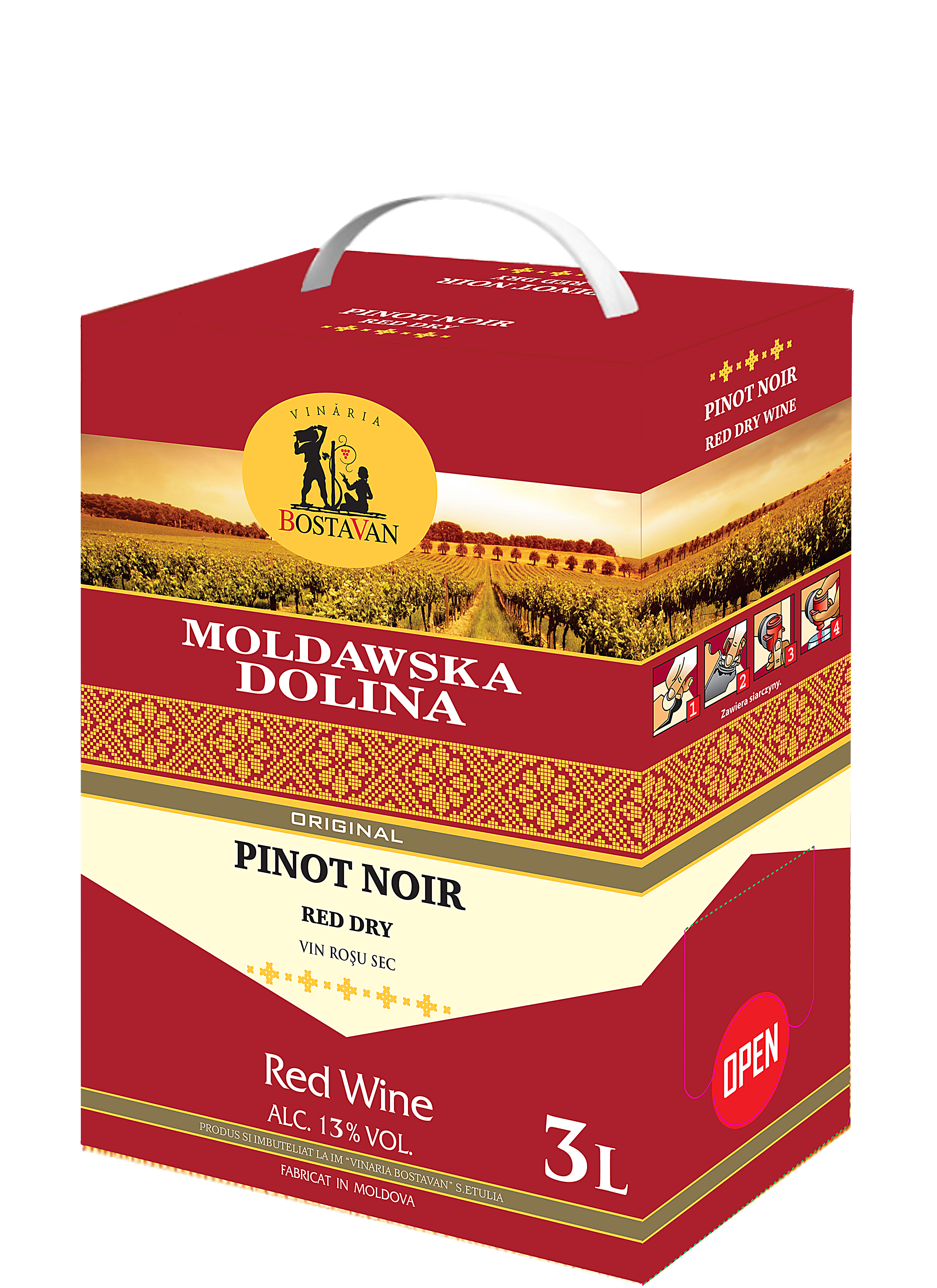 Wino Gronowe Czerwone Wytrawne Moldawska Dolina3 L