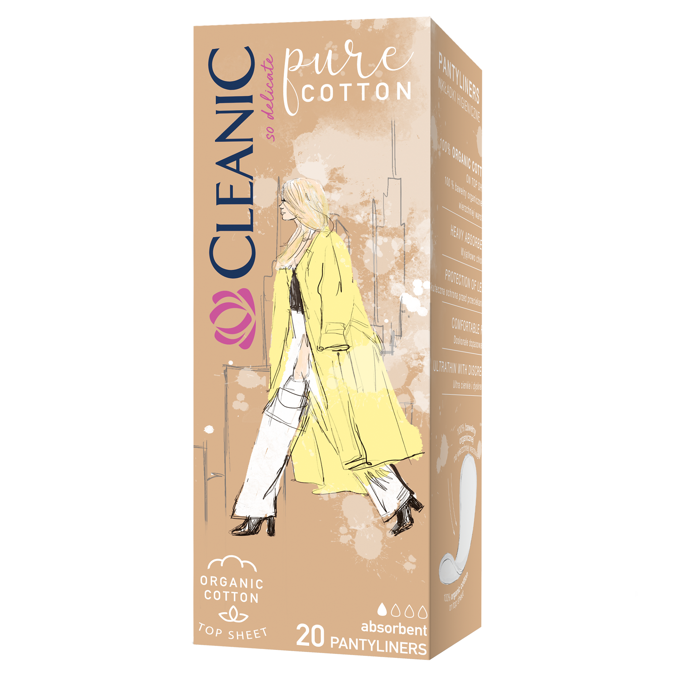 Cleanic Pure Cotton Wkładki Higieniczne Dla Kobiet 20 Szt.