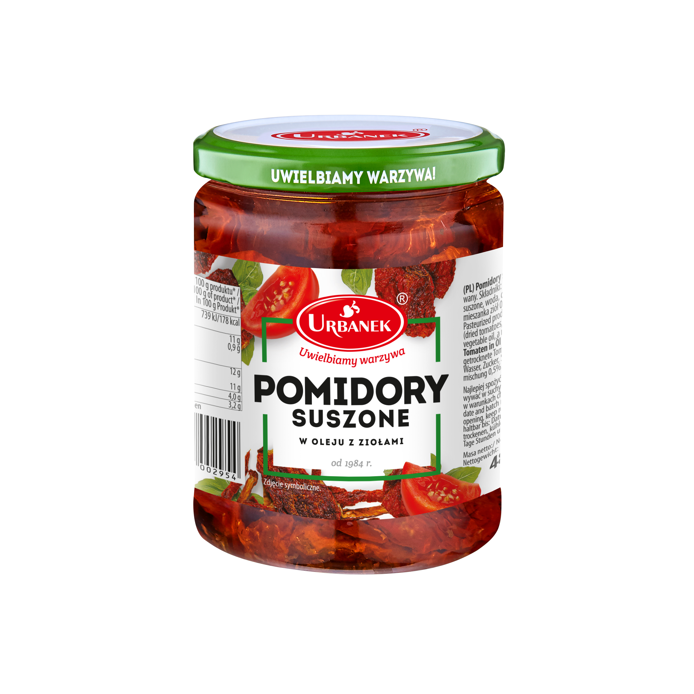 Pomidory Suszone W Oleju Z Ziołami 480G/320G Urbanek