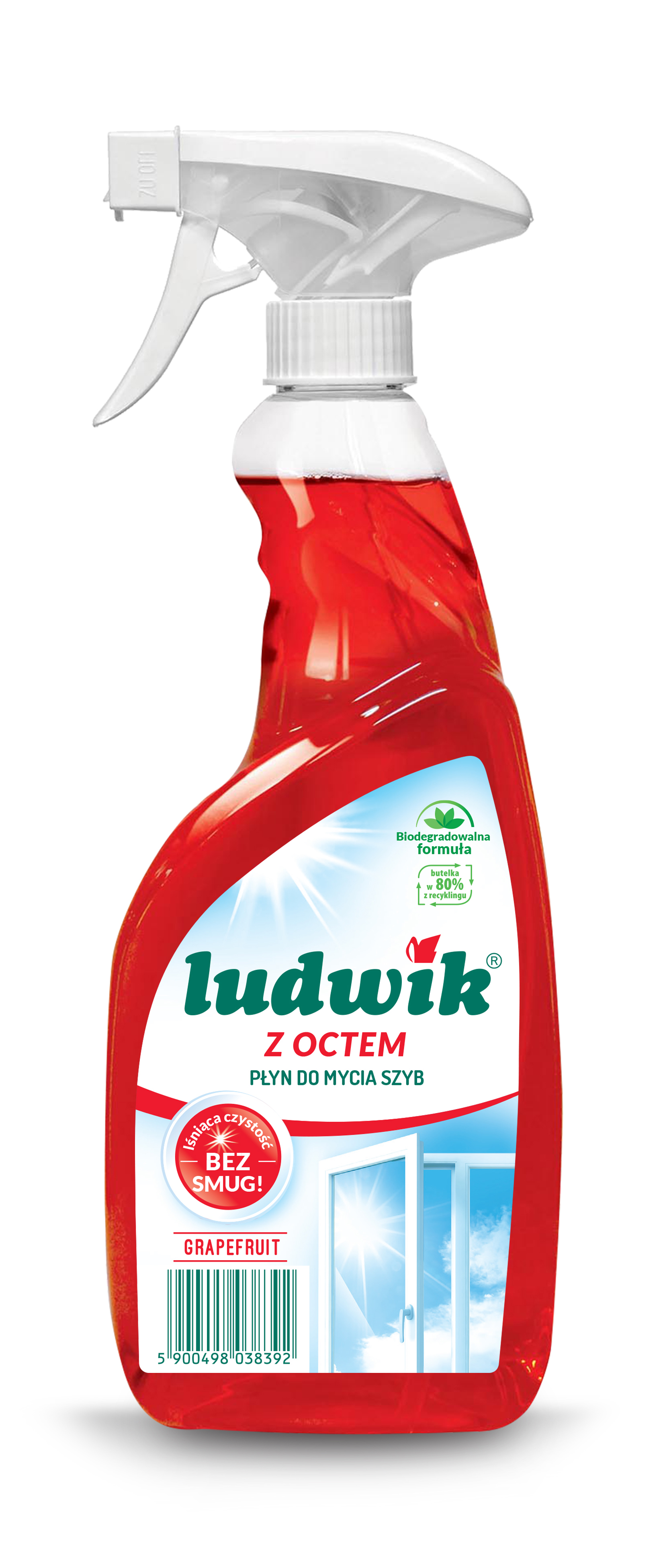 Ludwik Płyn Do Szyb I Glazury 600 Ml - Z Octem Grapefruit