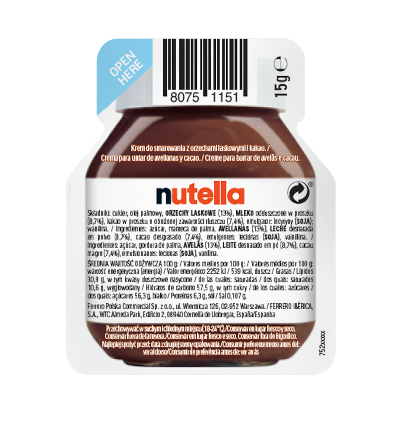 Krem Do Smarowania Nutella 15G