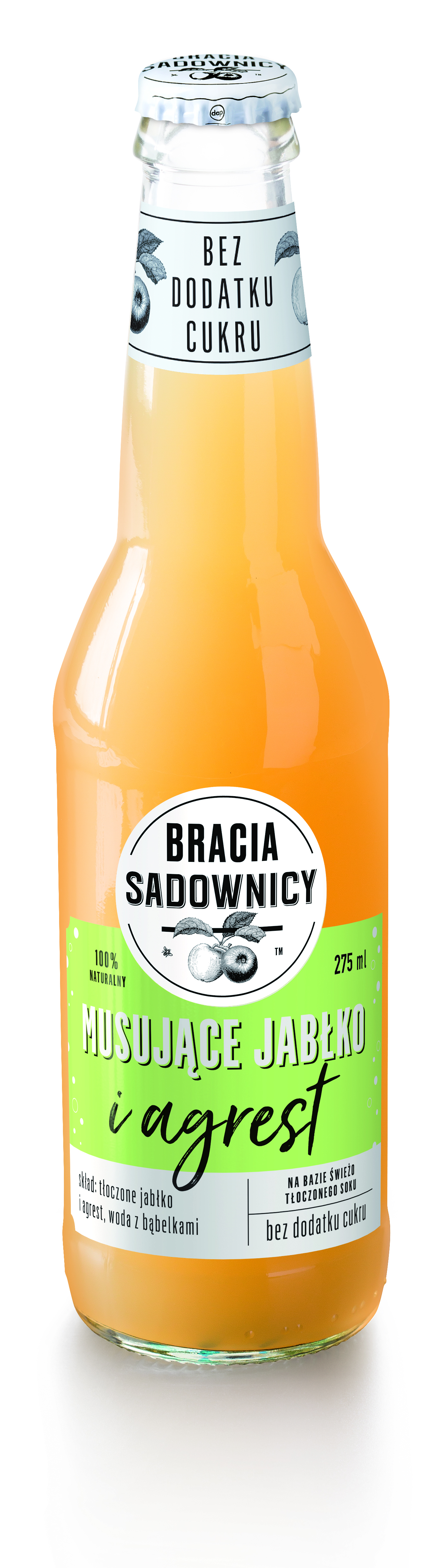 Bracia Sadownicy Napój Musujący 275Ml Jabłko I Agrest