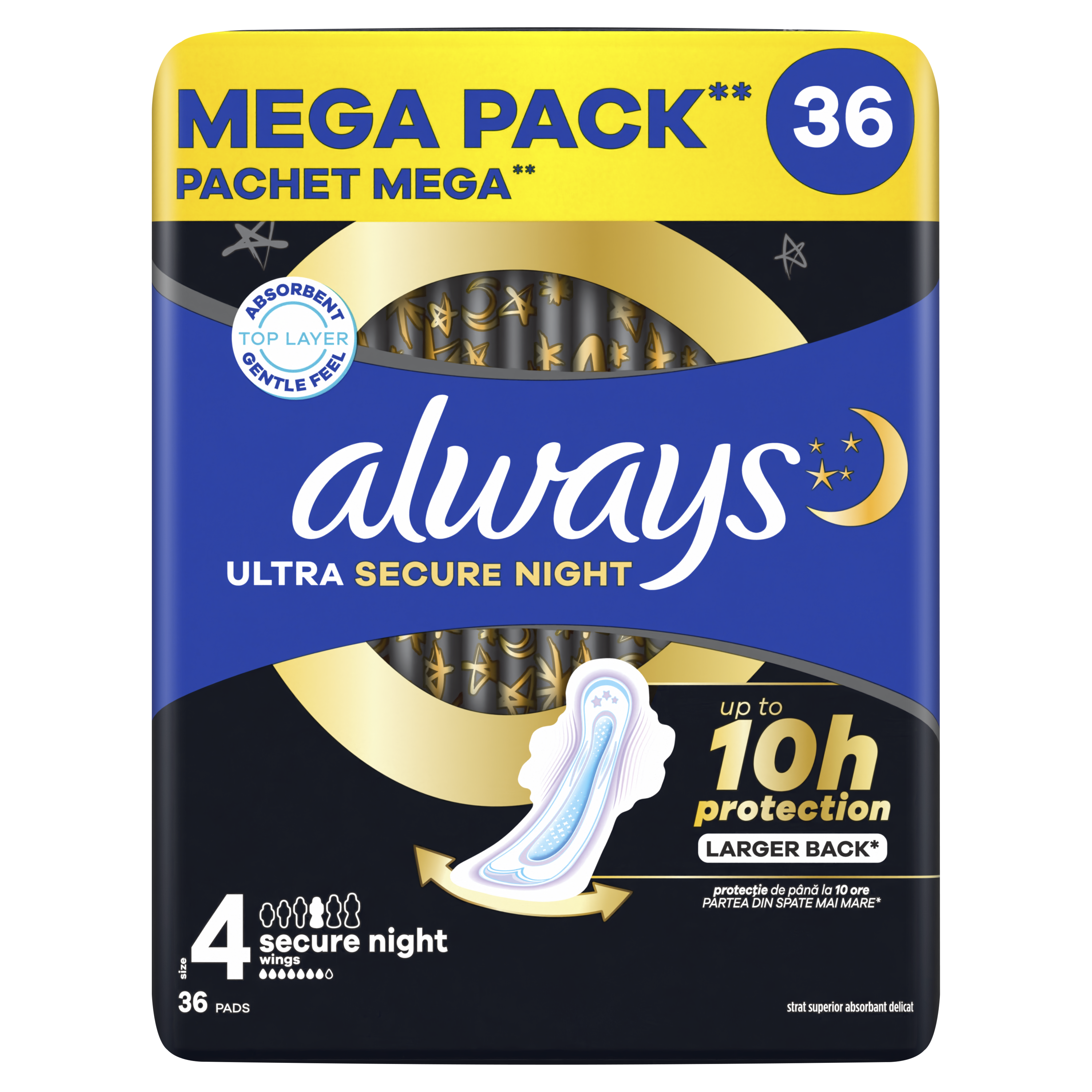 Always Ultra Podpaski Secure Night Ze Skrzydełkami 36 Szt.