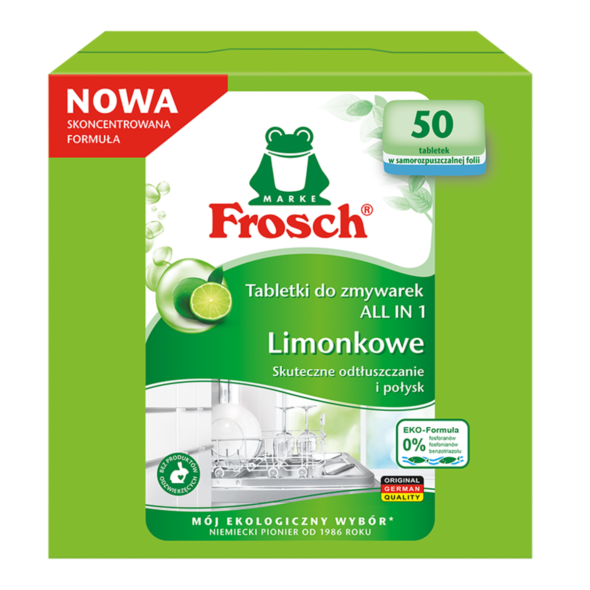 Frosch Tebletki Do Zmywarek Green Lemon All In One 50 Szt.