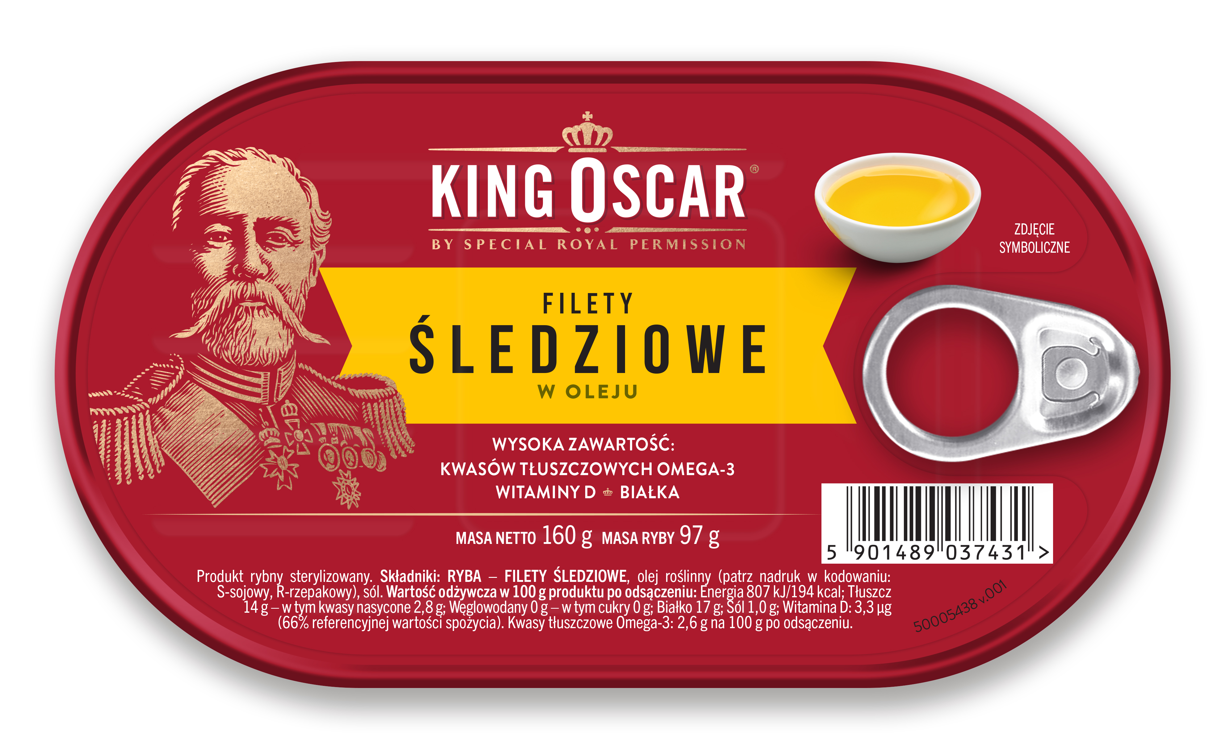 Filety Śledziowe W Oleju 160G King Oscar