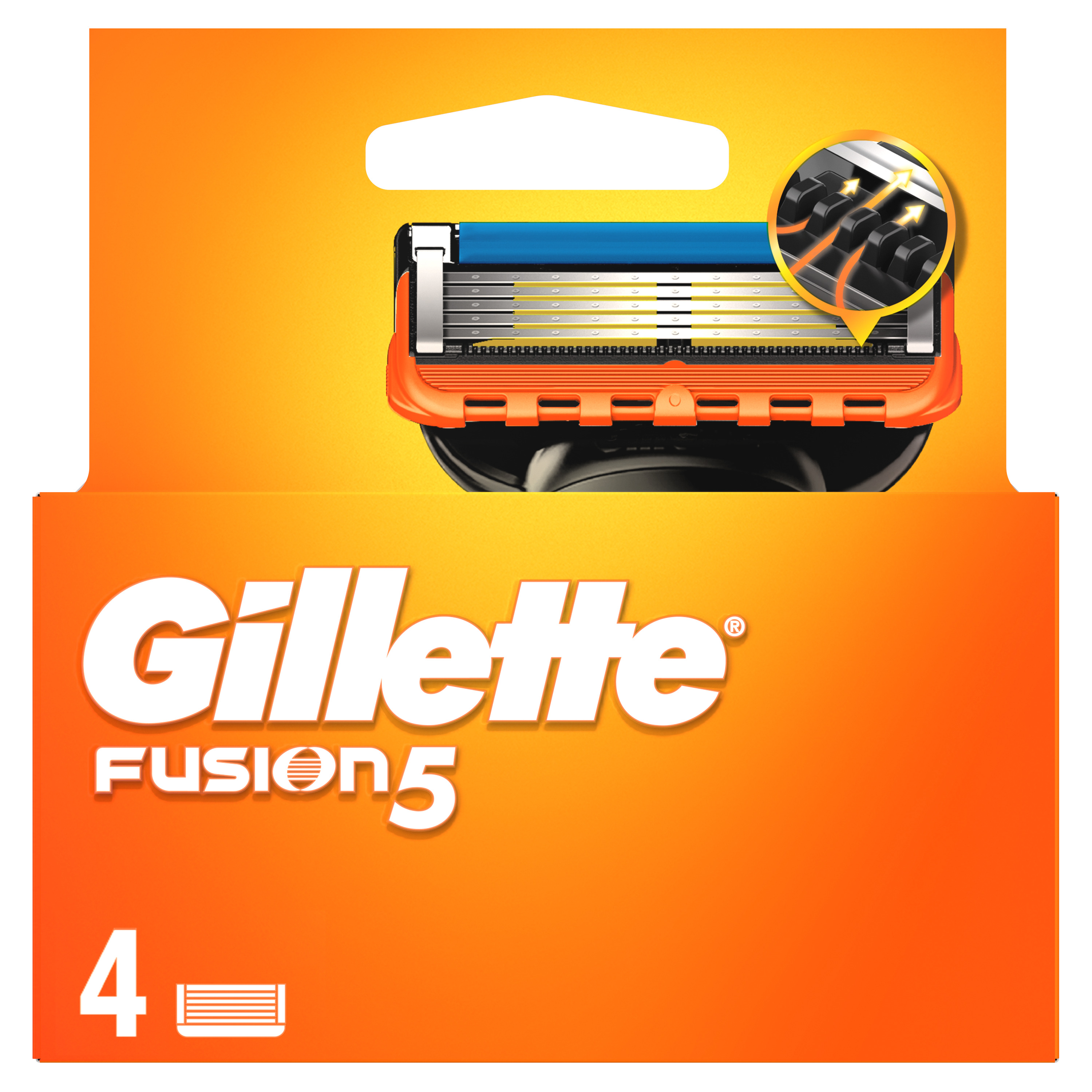 Gillette Fusion5, Wkłady Wymienne Do Maszynki Do Golenia Z 5 Ostrzami I Precyzyjnym Trymerem, 4 Sztuki