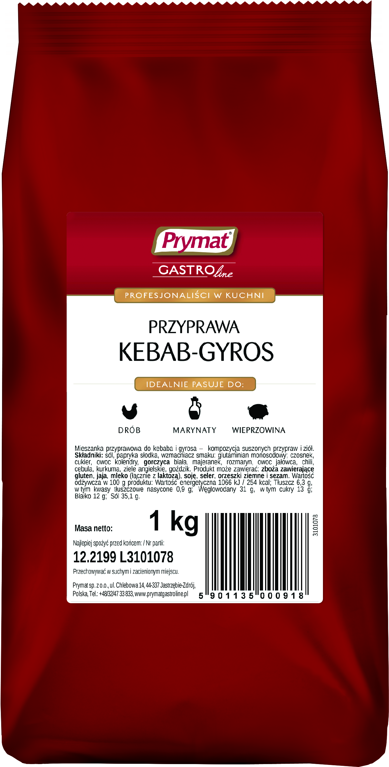 Przyprawa Kebab-Gyros 1 Kg Prymat Gastroline