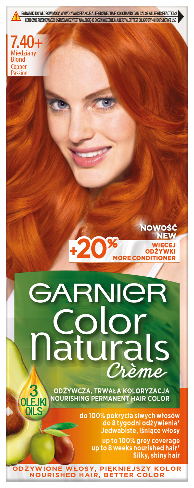 Garnier Color Naturals Créme Farba Do Włosów 7.40+ Miedziany Blond