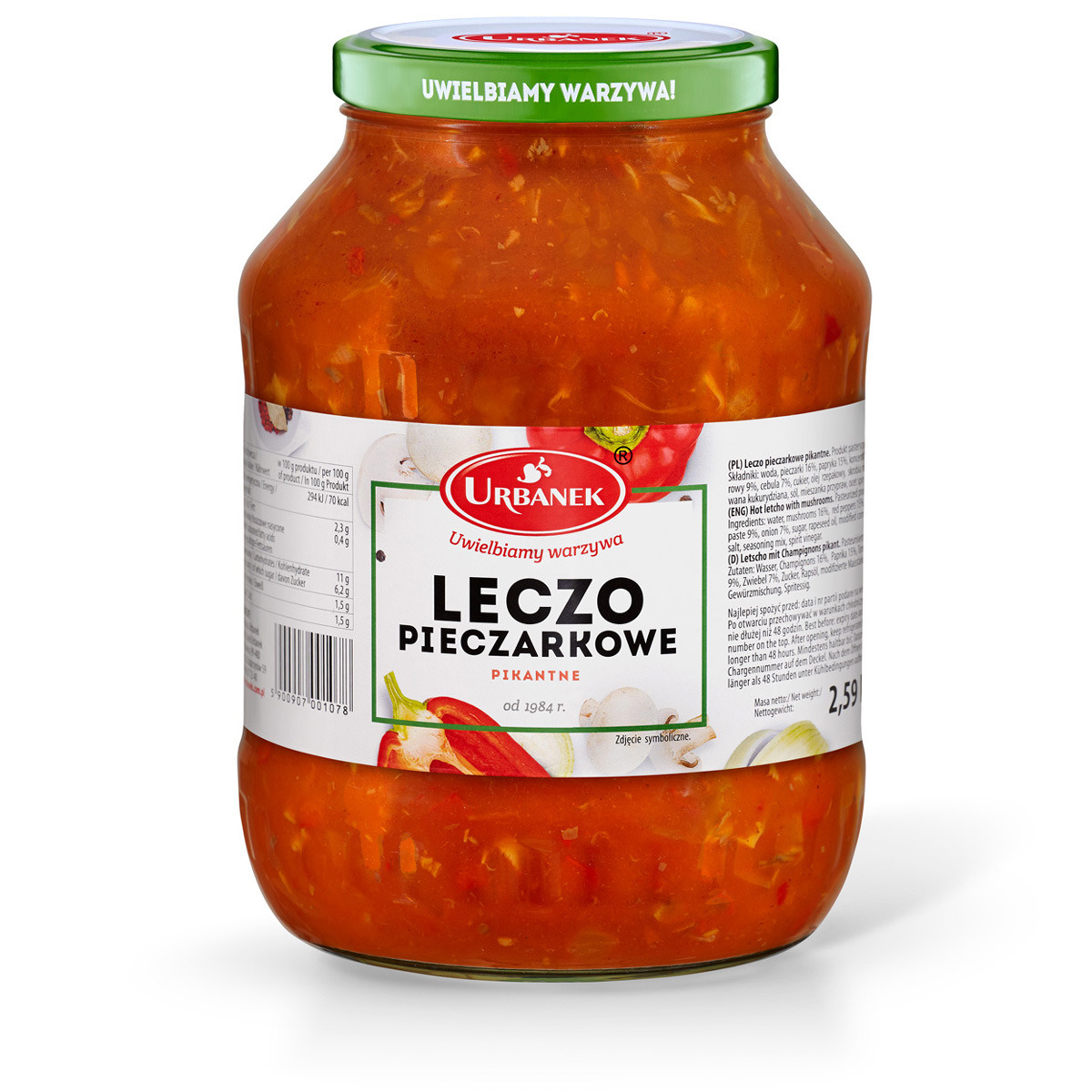 Leczo Pieczarkowe Pikantne 2,59Kg Urbanek