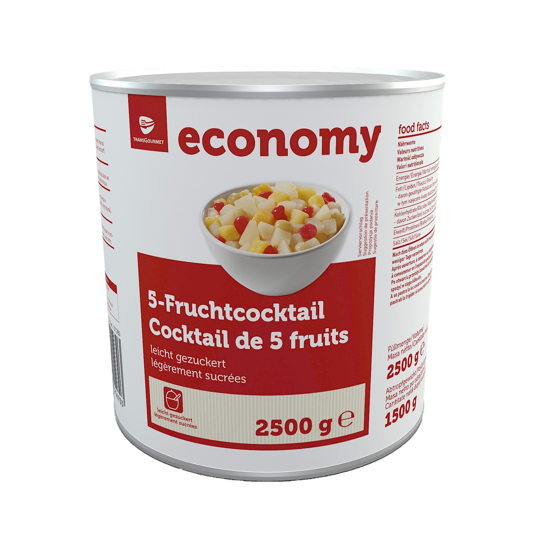 Tge Koktajl Z 5 Owoców W Lekkim Syropie 2500G