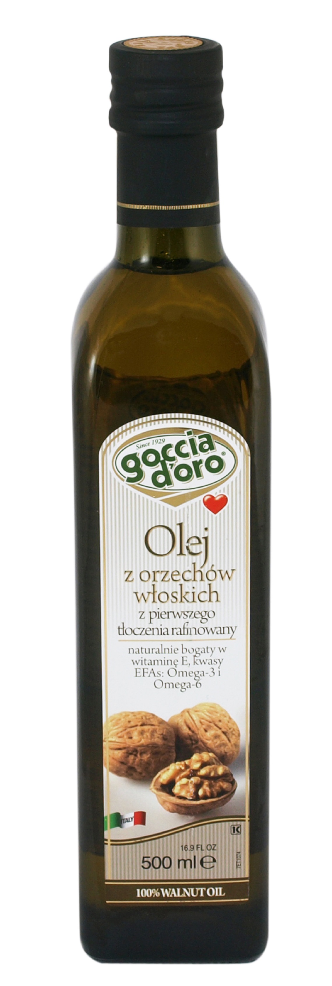 Olej Z Orzechów Włoskich Goccia D'Oro 500 Ml