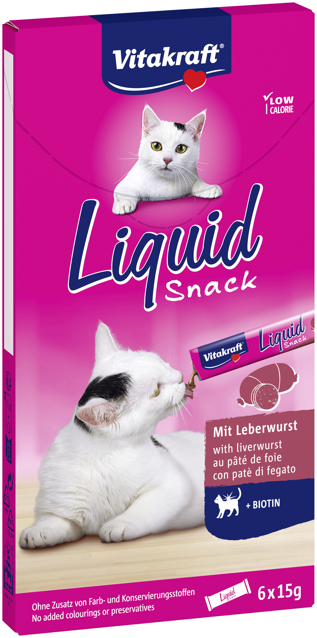 Vitakraft Cat Liquid Snack 6X15G Wątróbka+Biotyna