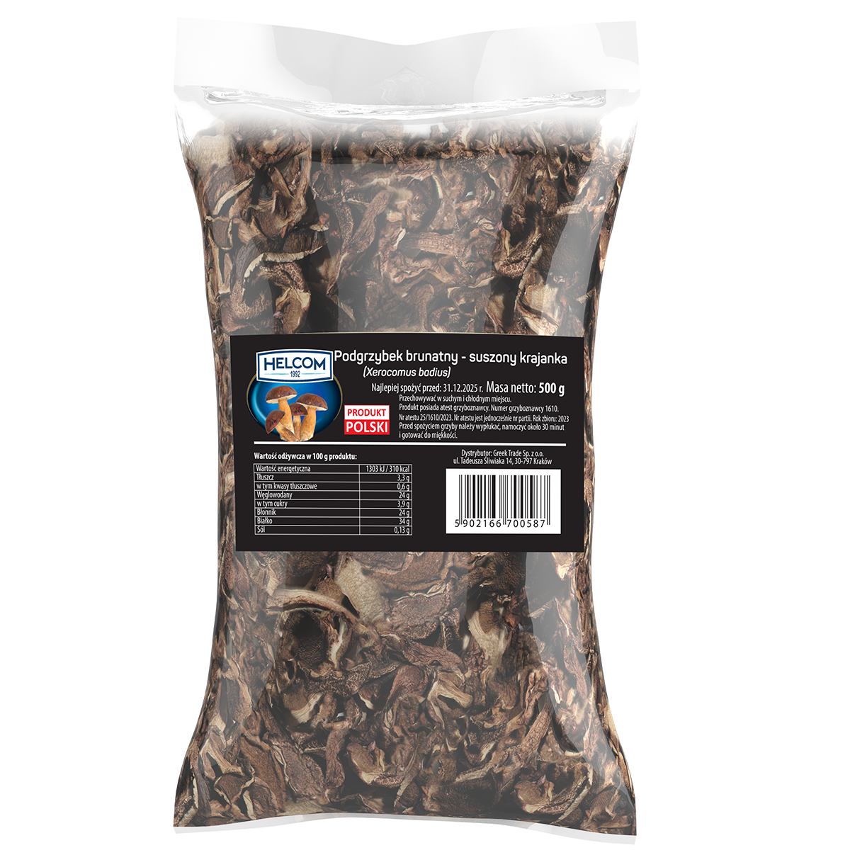Podgrzybek Brunatny - Suszony Krajanka 500G Helcom