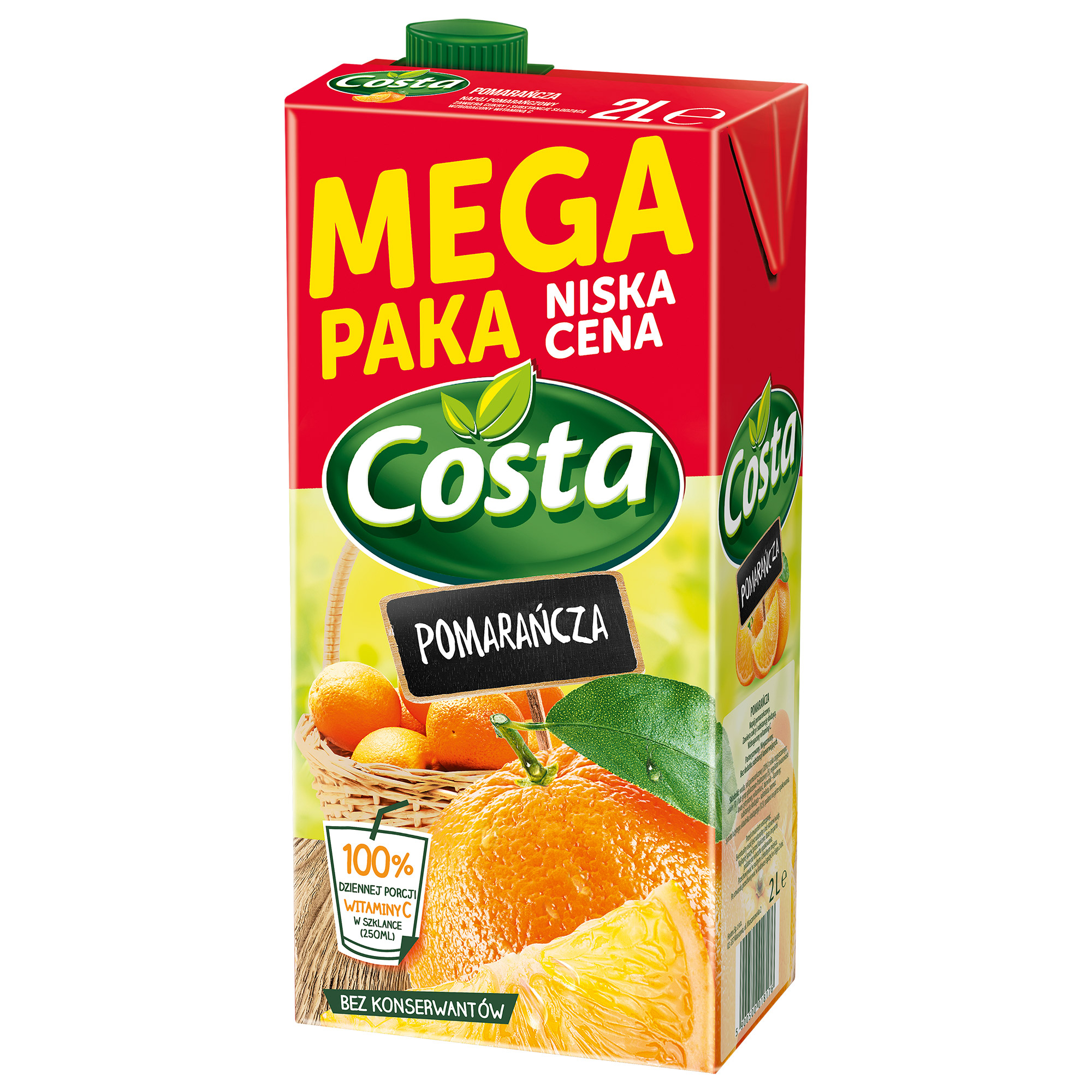 Costa Napój Pomarańcza Karton 2 L