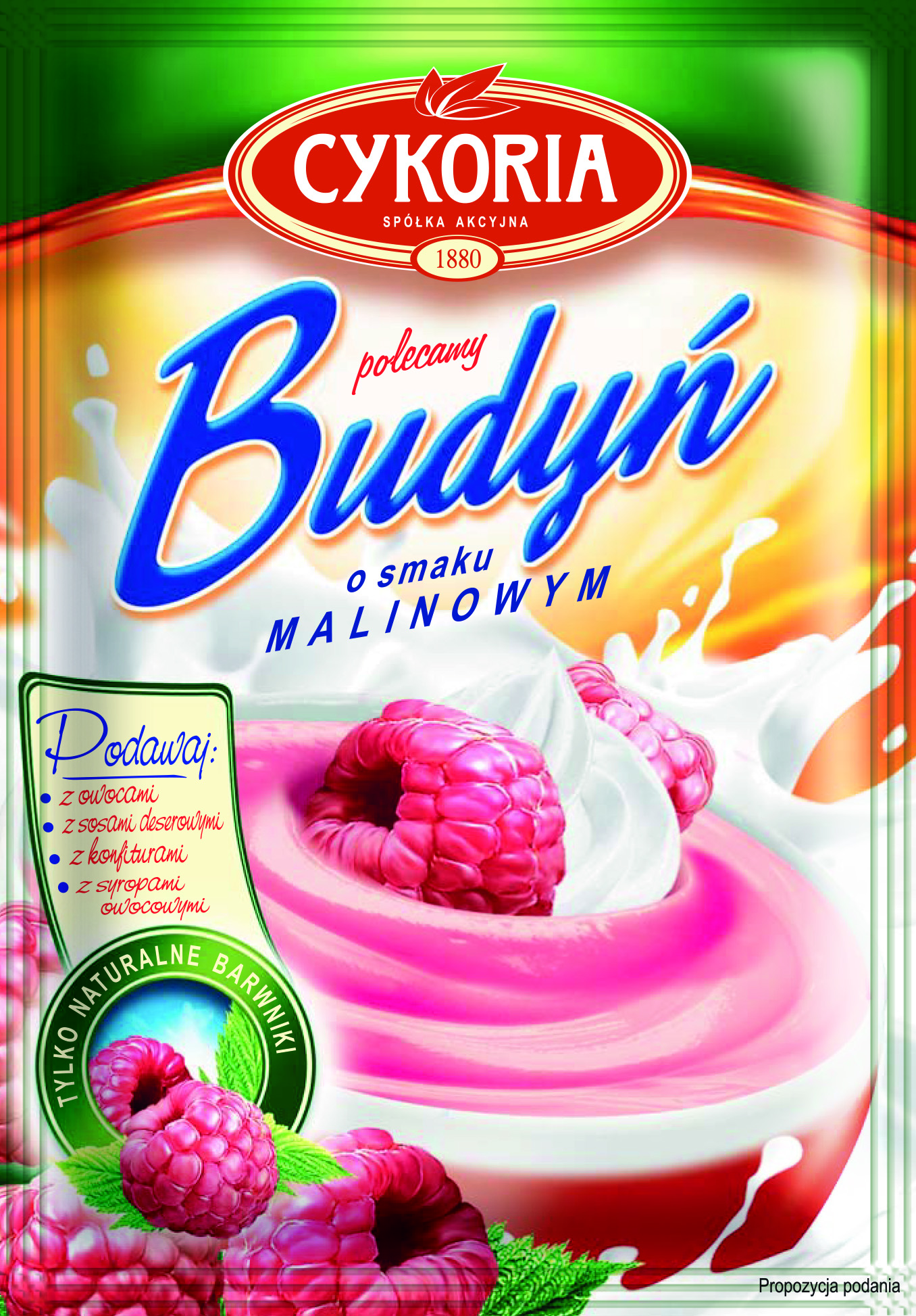 Budyń Bez Cukru O Smaku Malinowym Cykoria 40G