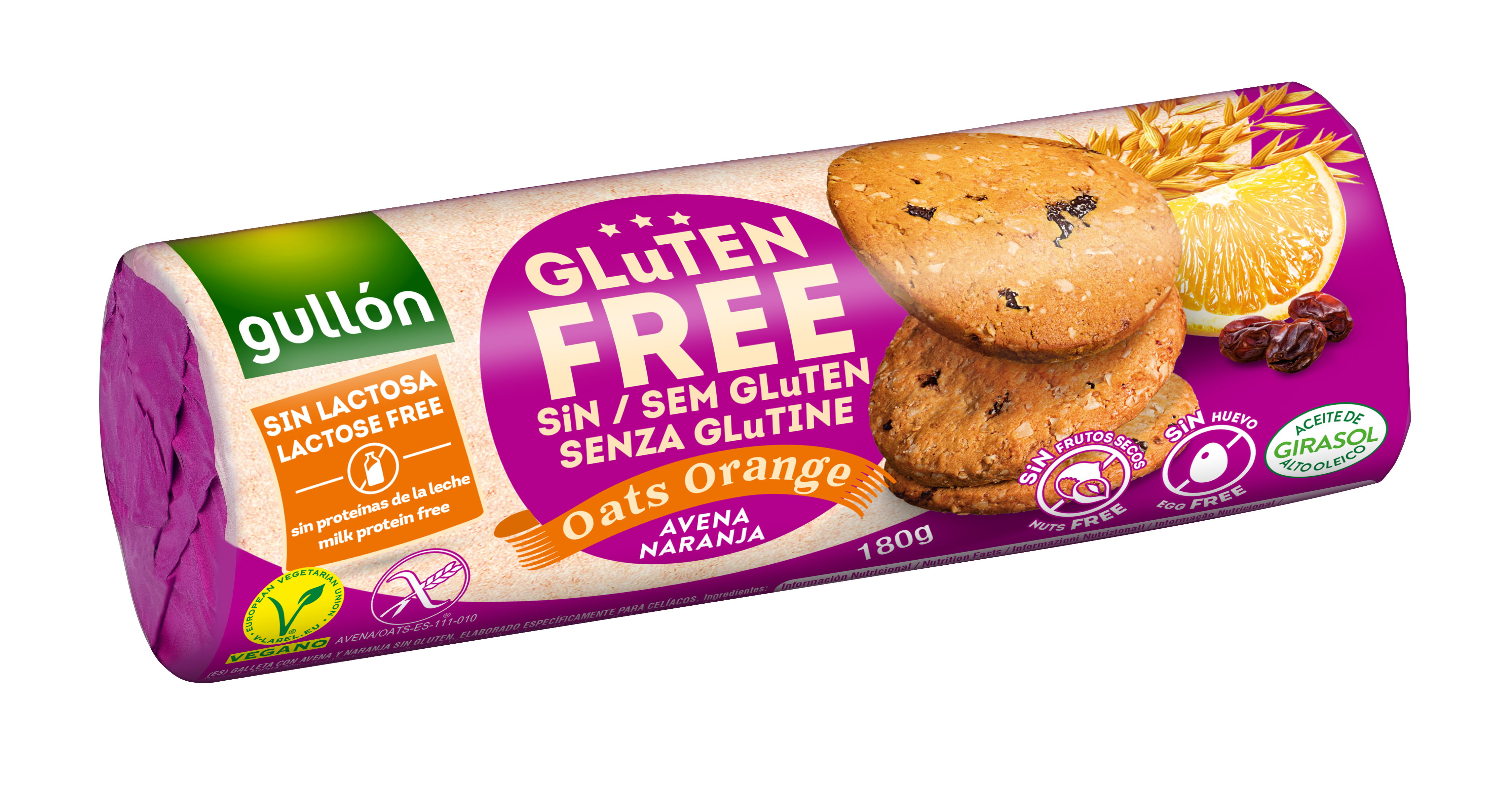 Gullón Bezglutenowe Ciasteczka Z Owsem I Pomarańczami 180 G