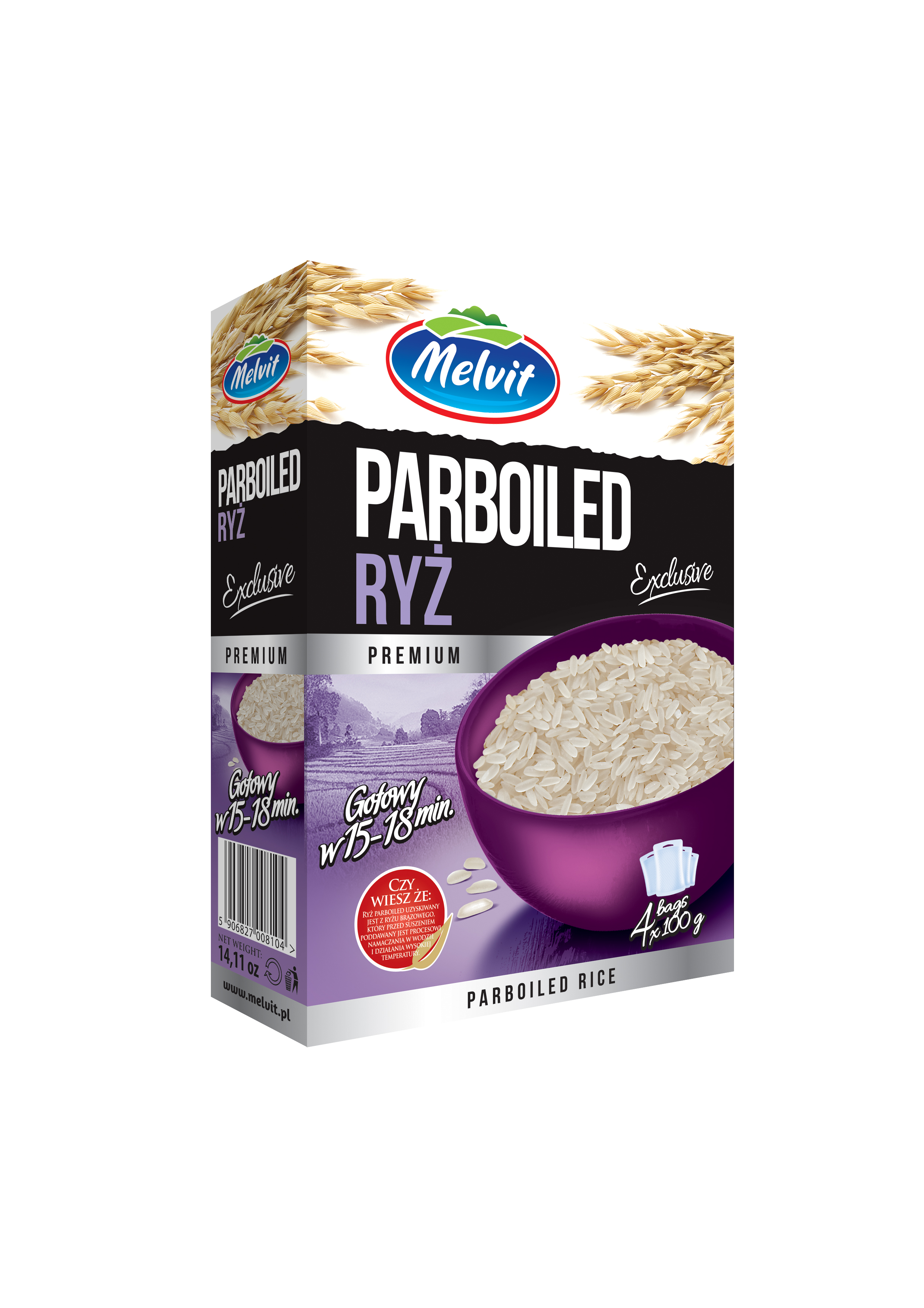 Melvit Ryż Parboiled 4X100G