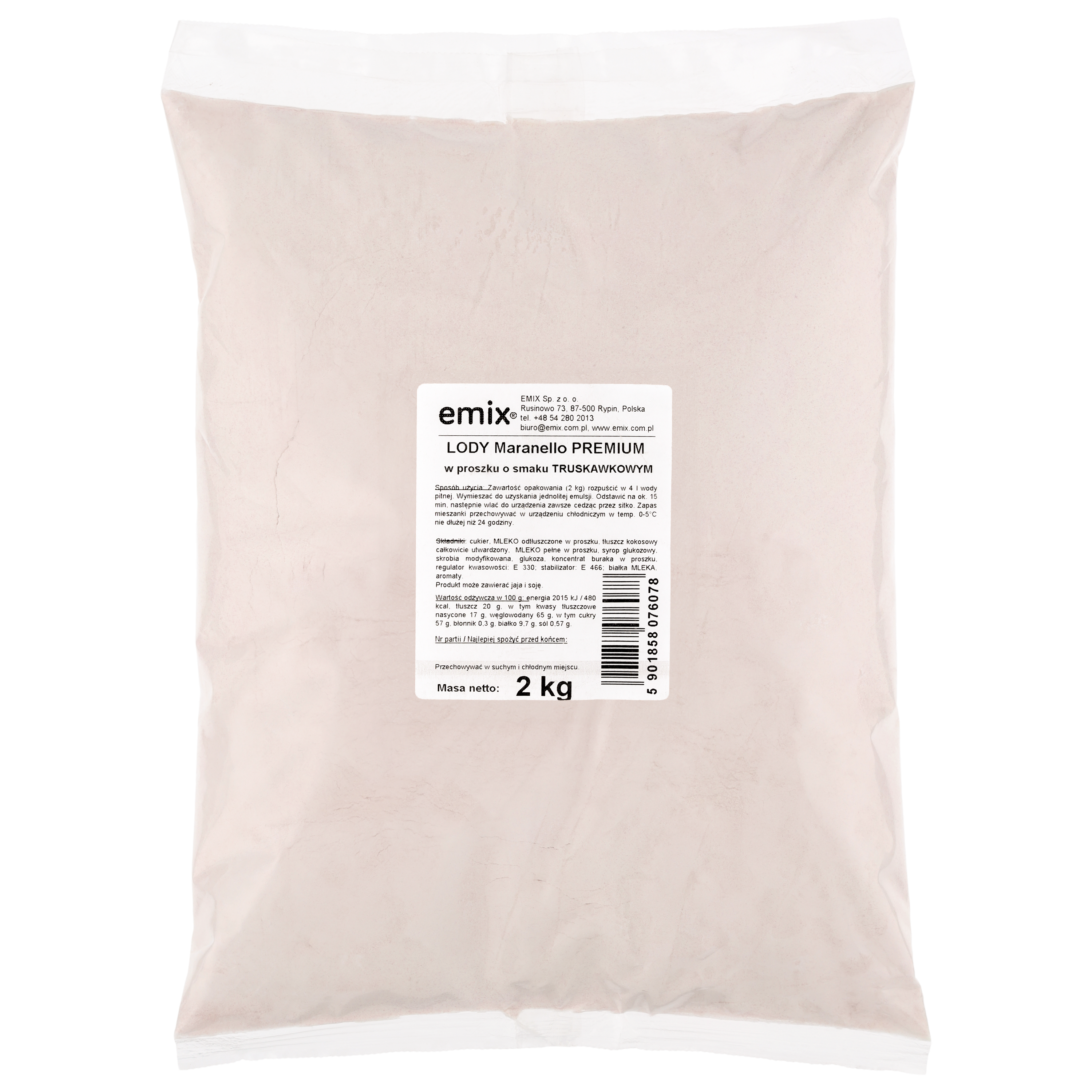 Lody Maranello Premium Truskawka Emix 2Kg