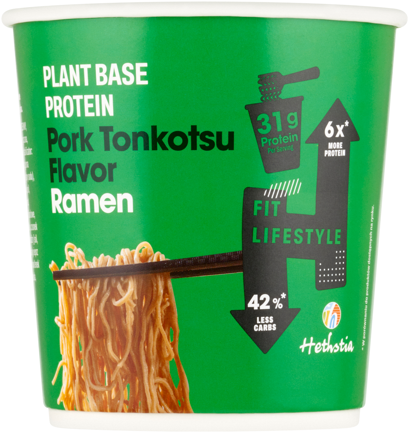 Danie Błyskawiczne Wysokobiałkowe Z Makaronem Ramen O Smaku Tonkotsu 62G