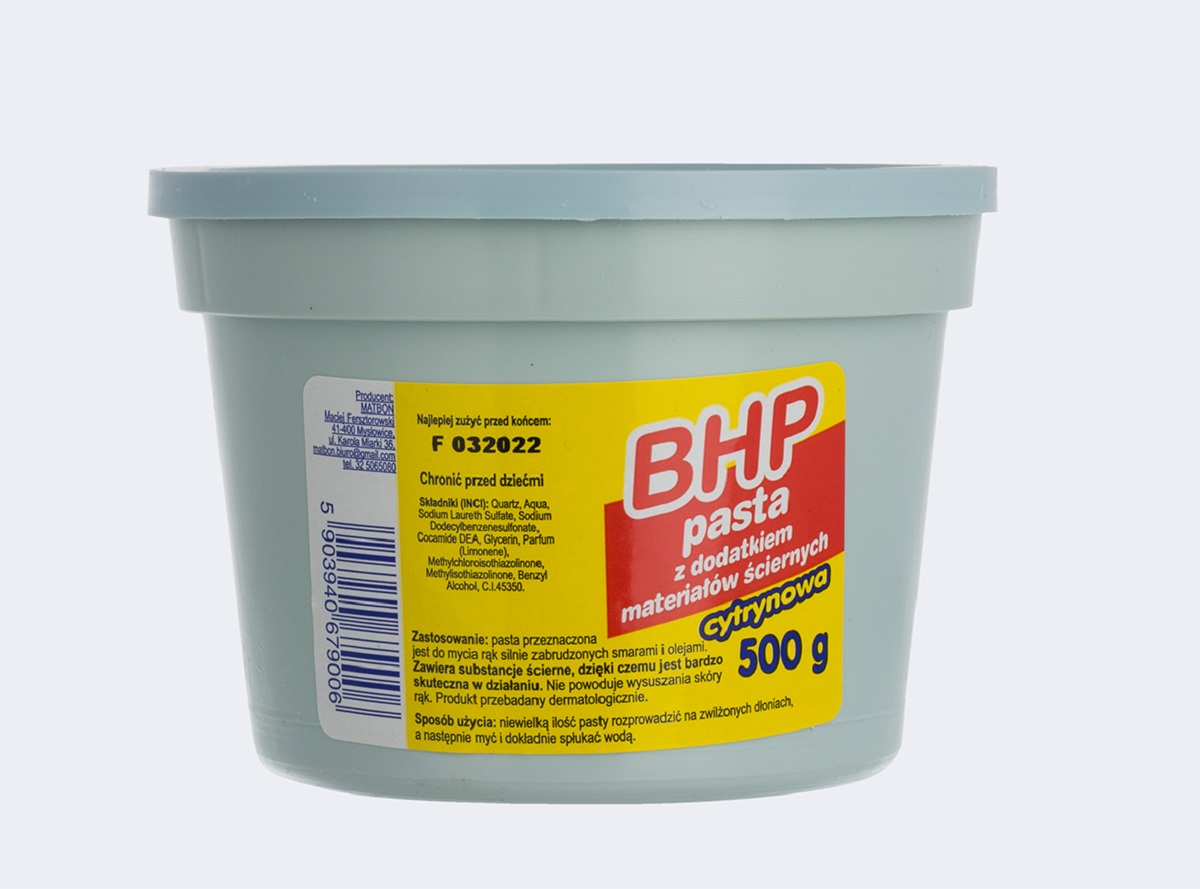 Bhp Pasta Z Dodatkiem Materiałów Ściernych 500G Cytrynowa