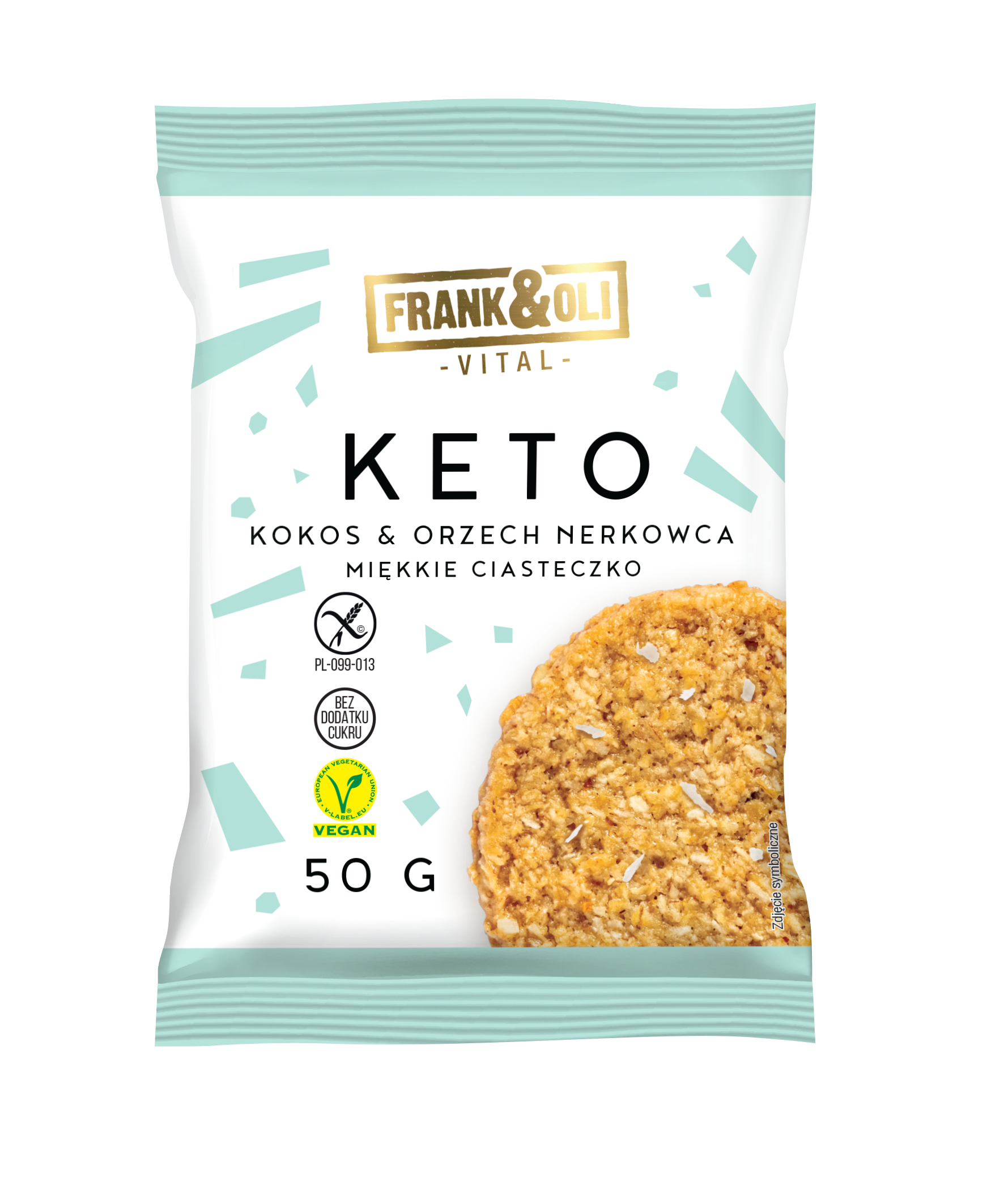 Frank & Oli Keto Miękkie Ciasteczko Kokos & Orzech Nerkowca 50G