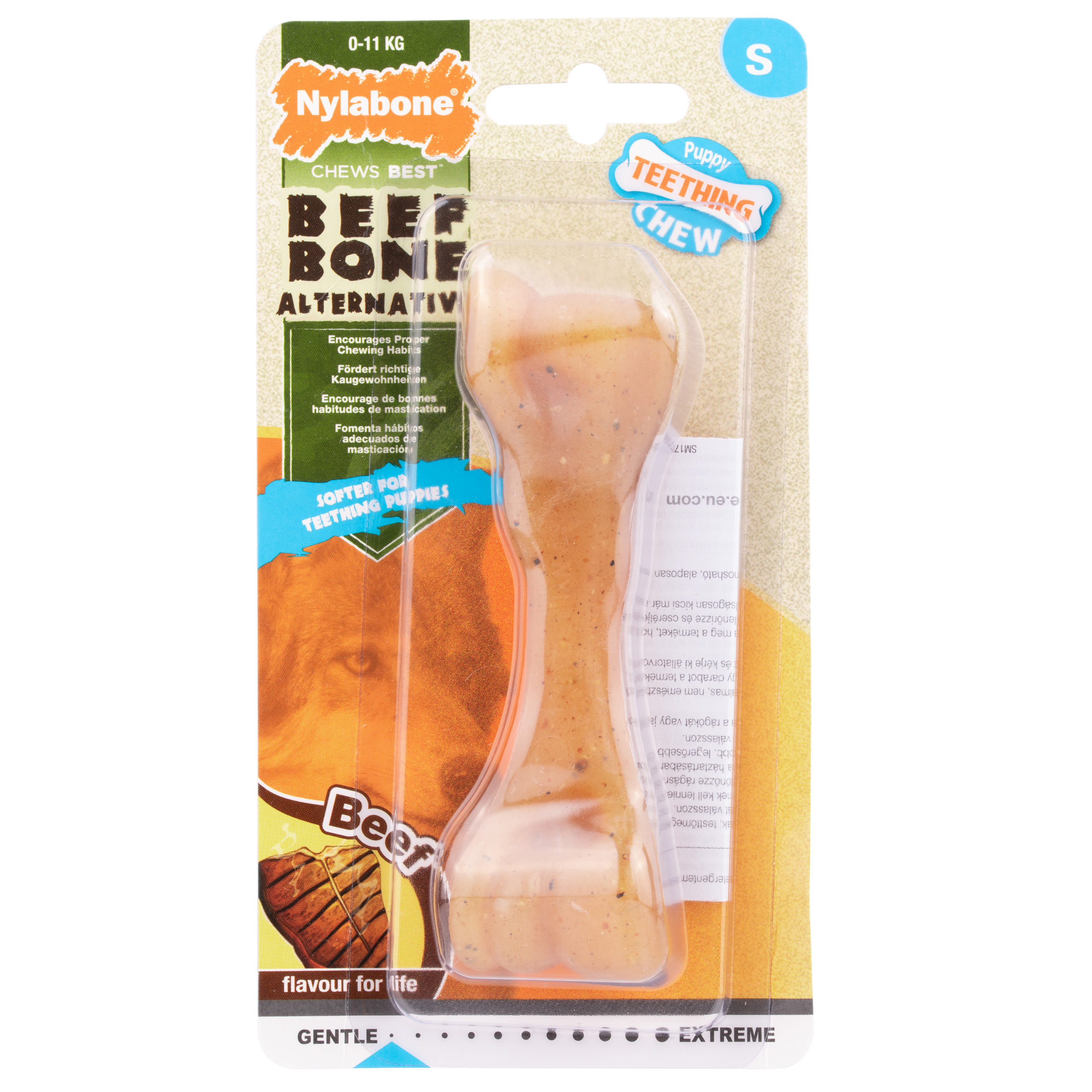 Gryzak Nylabone Puppy Bone Beef S - Bezpieczny Gryzak Dla Szczeniaka, Kość O Zapachu Wołowiny
