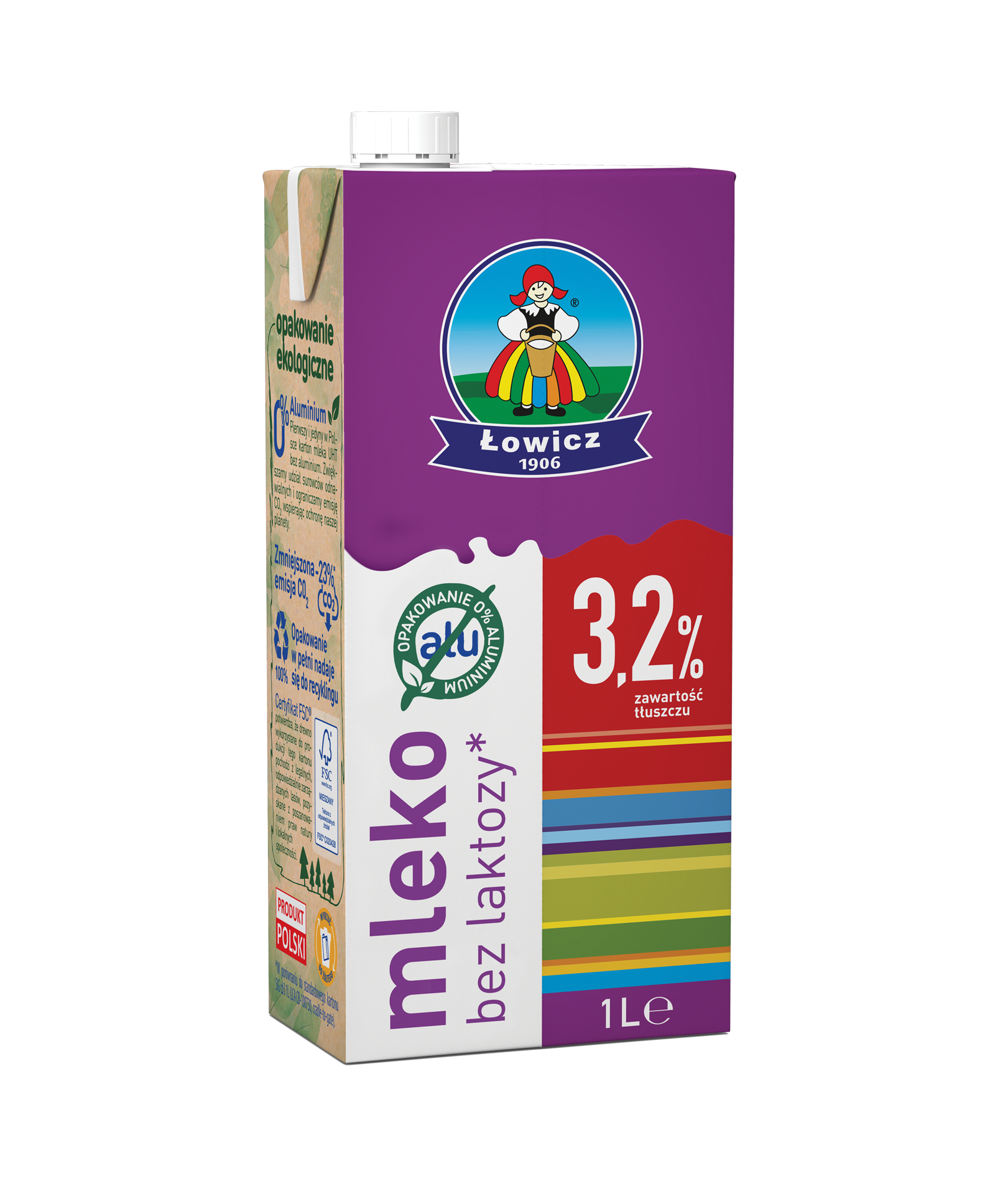 Mleko Łowickie Uht Bez Laktozy 3,2% 1L Łowicz