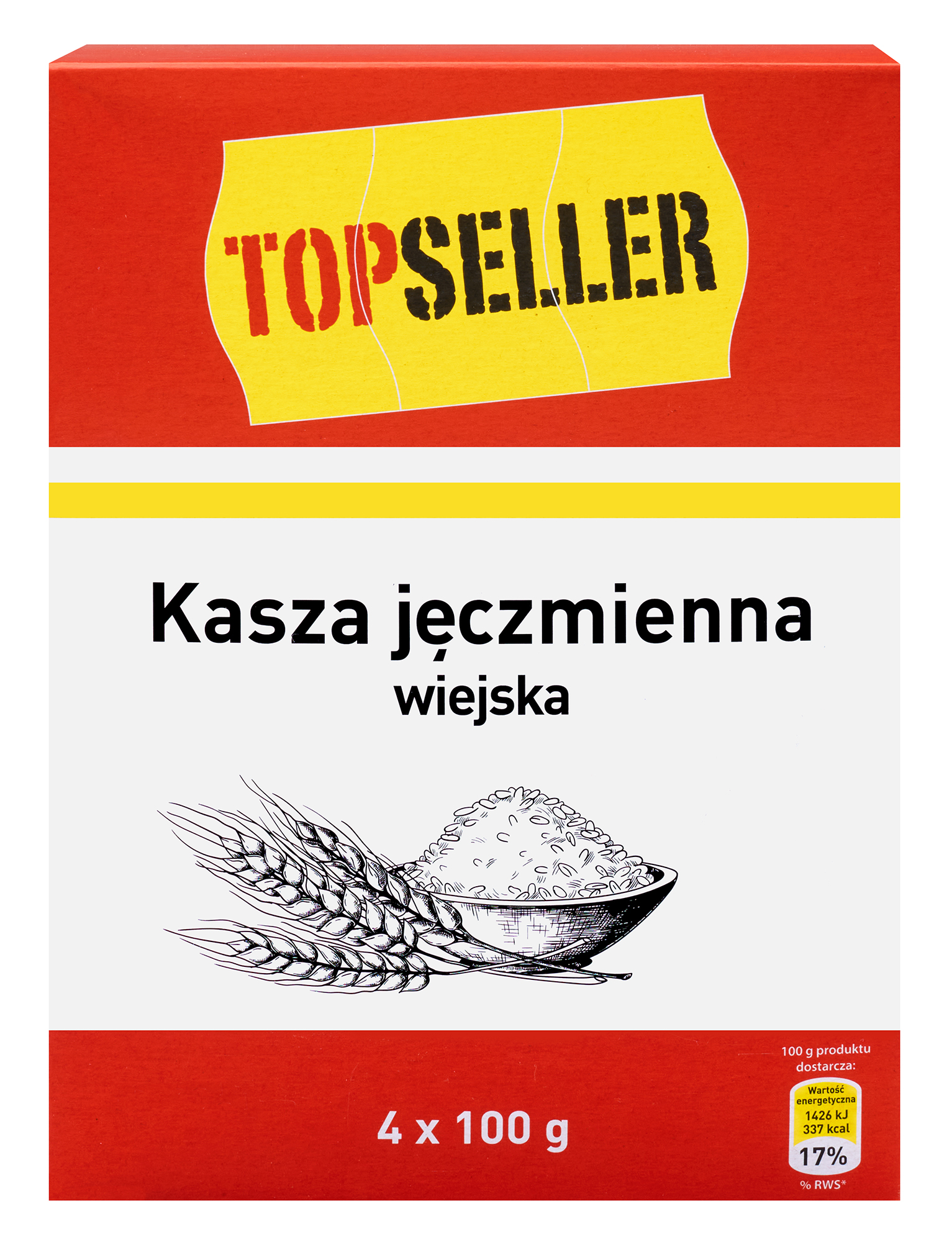 Topseller Kasza Jęczmienna Wiejska Średnia 4X100 G