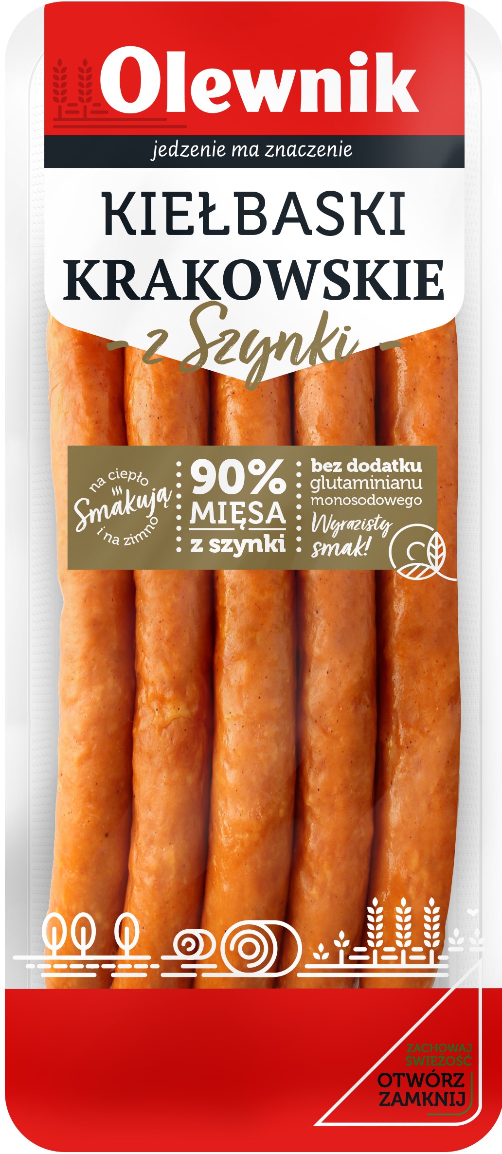 Kiełbaski Krakowskie Z Szynki 200G Olewnik