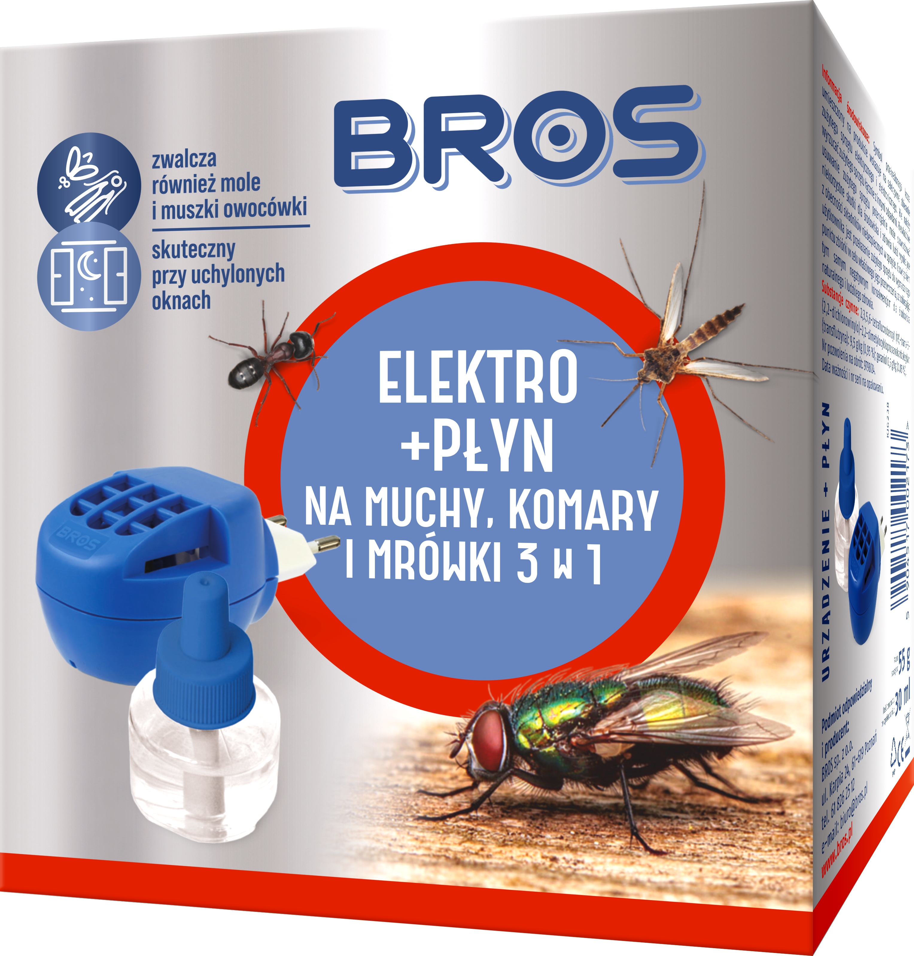 Bros - Elektro + Płyn 3W1 Na Muchy. Komary I Mrówki